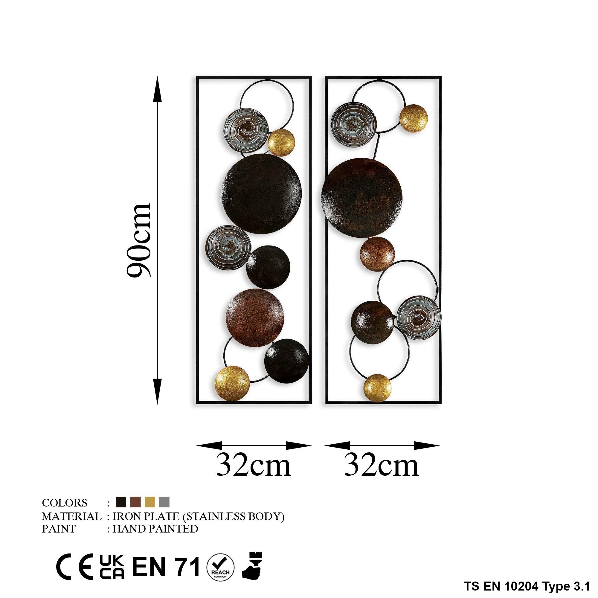 BYS-124 Dekoratif 2'li Metal Duvar Tablosu | ByLamp