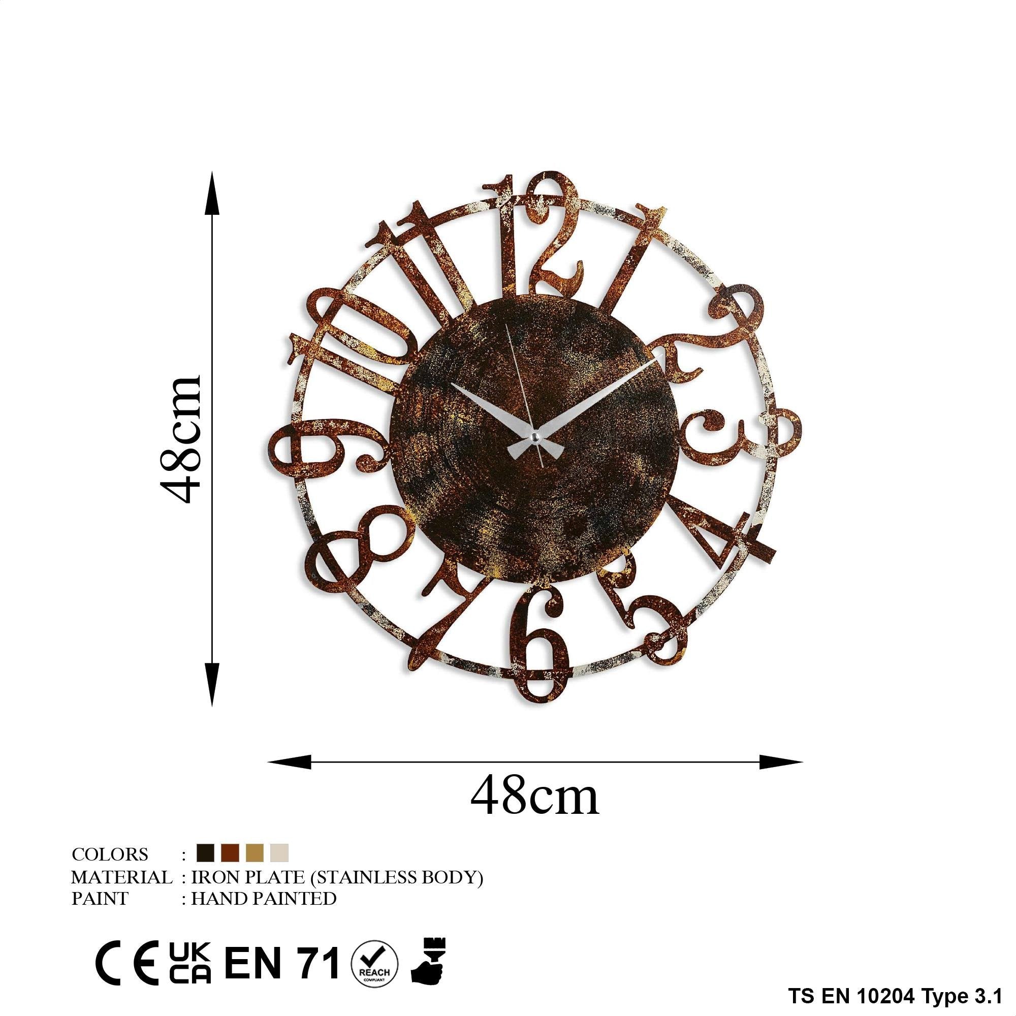 BYS-128-B Dekoratif Metal Duvar Saati | ByLamp