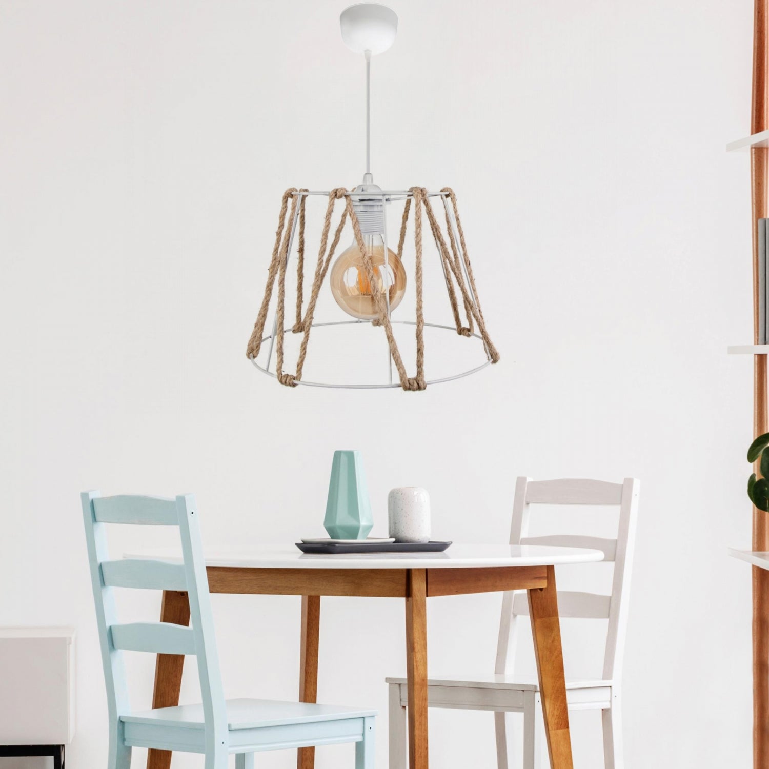 Cabo Authentic Rope Pendant Lamp White | ByLamp