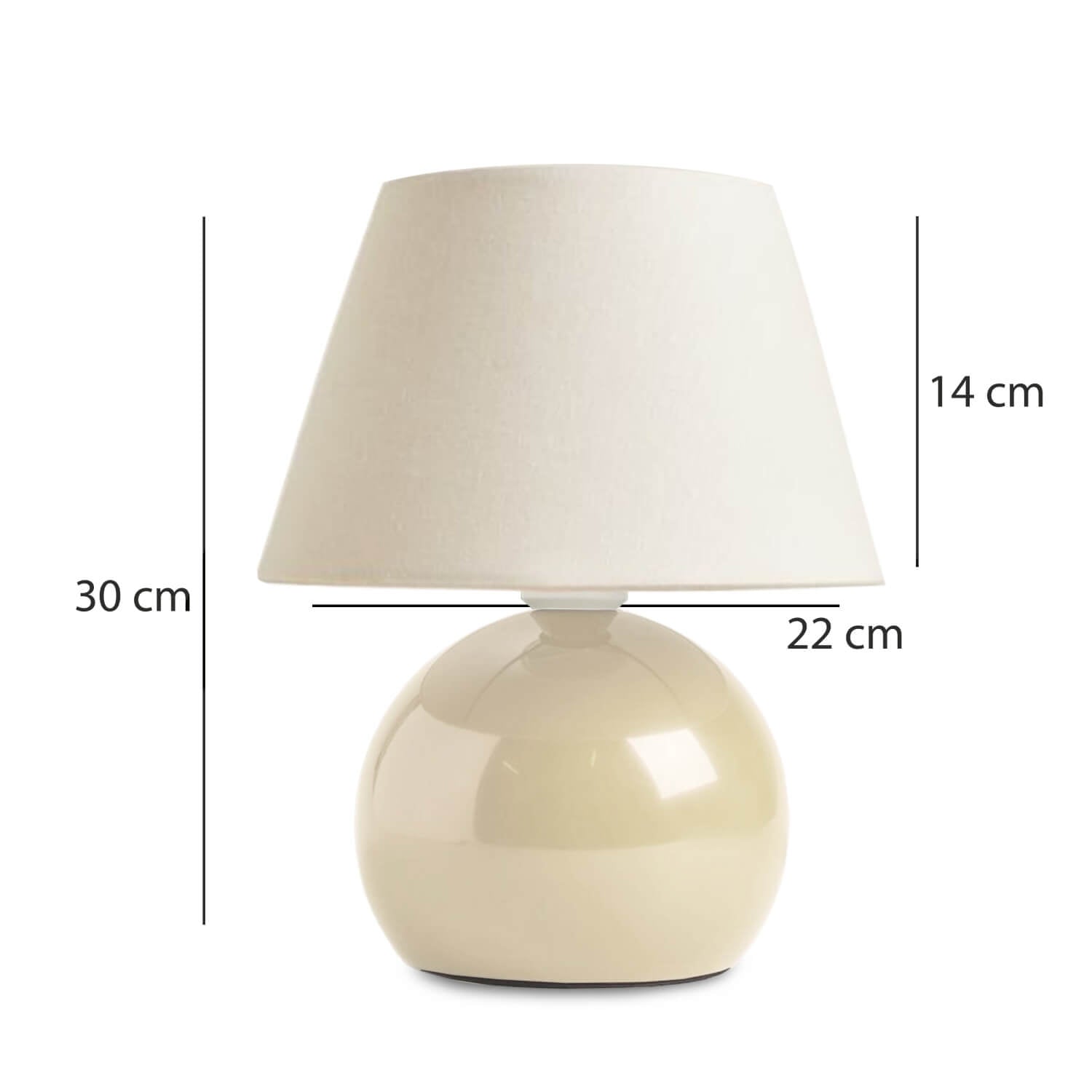 Carpi Küre Metal Krem Abajur Masa Lambası | ByLamp