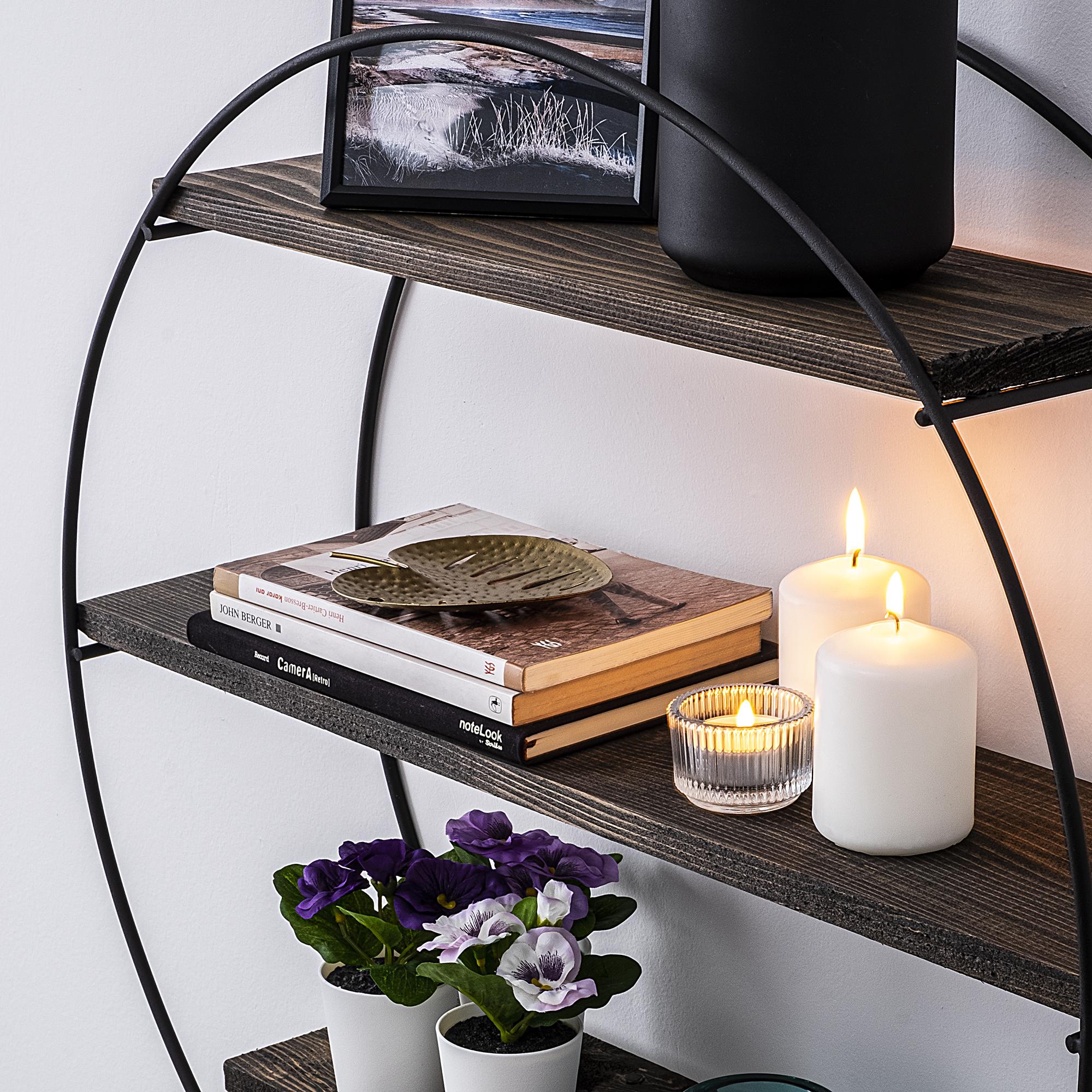 CM-001-SRK Dekoratif Ahşap Metal Duvar Rafı | ByLamp