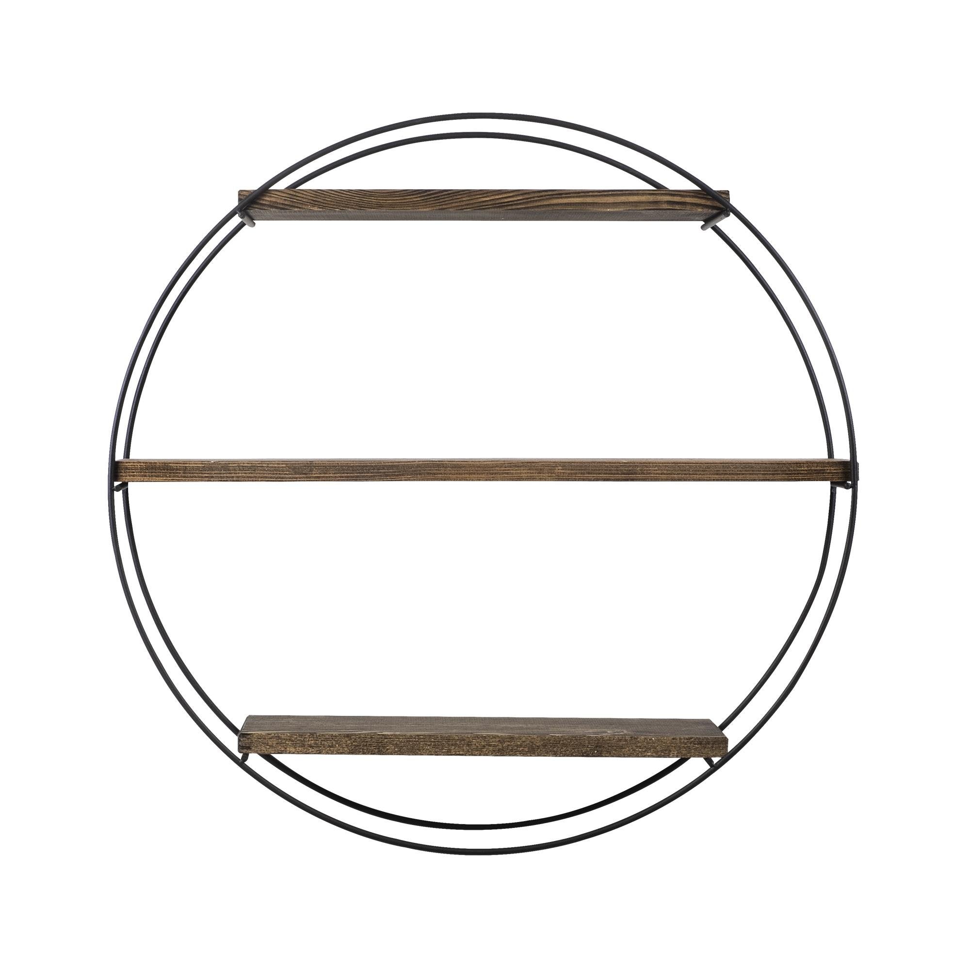 CM-001-SRK Dekoratif Ahşap Metal Duvar Rafı | ByLamp