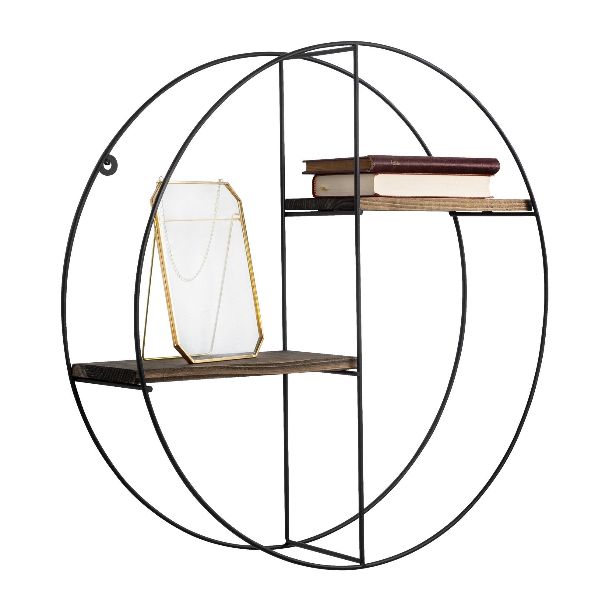 CM-002-SRK Dekoratif Ahşap Metal Duvar Rafı | ByLamp