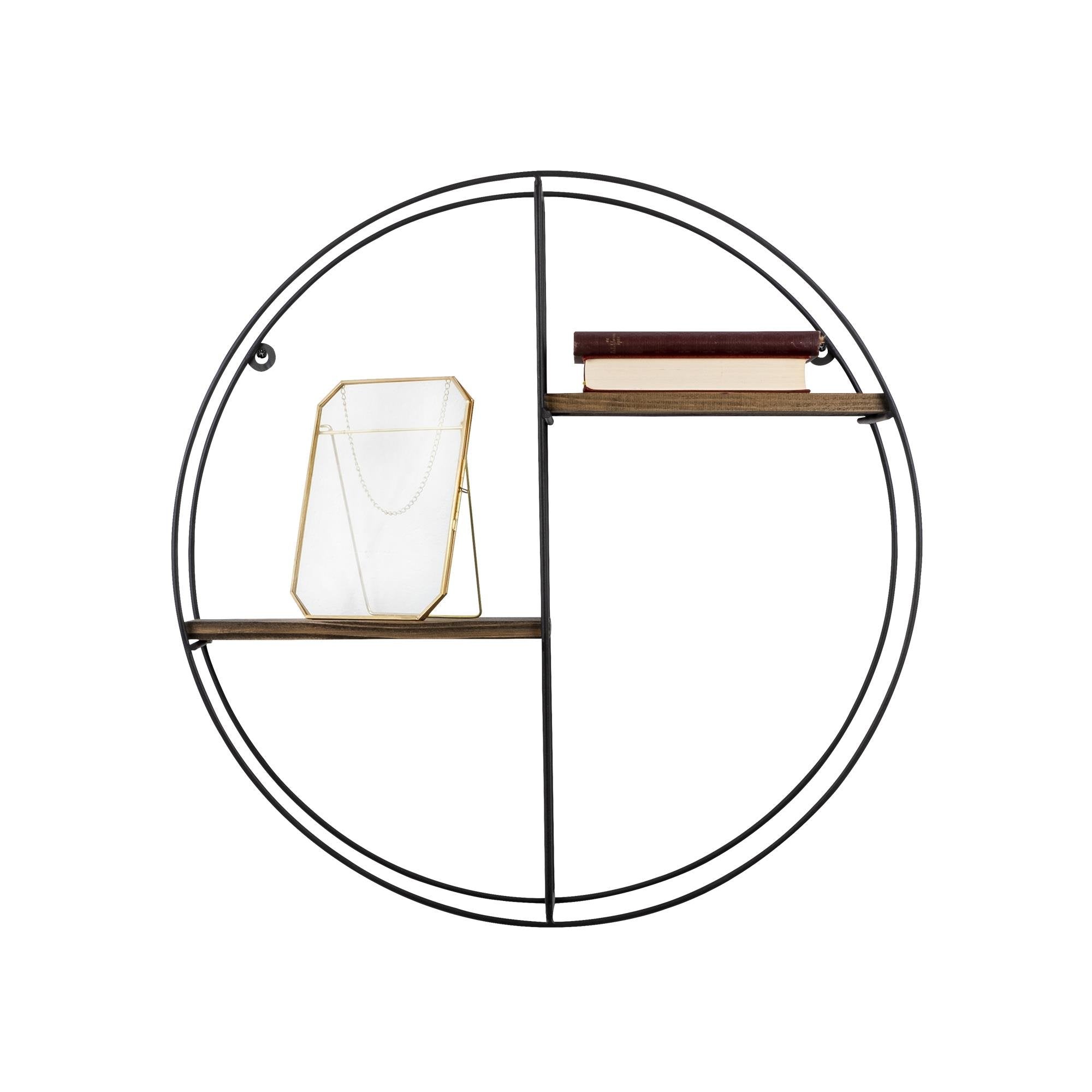 CM-002-SRK Dekoratif Ahşap Metal Duvar Rafı | ByLamp