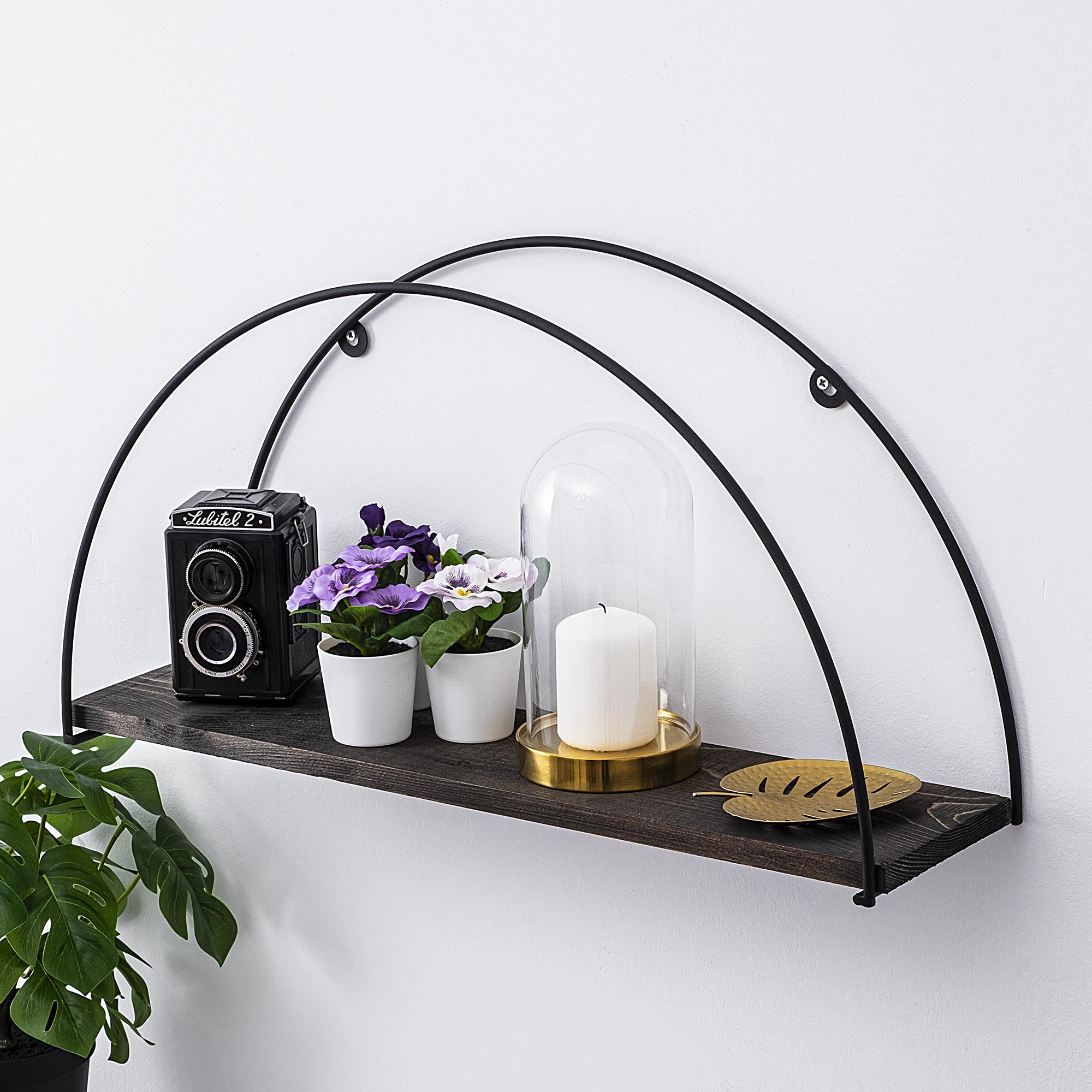 CM-003-SRK Dekoratif Ahşap Metal Duvar Rafı | ByLamp