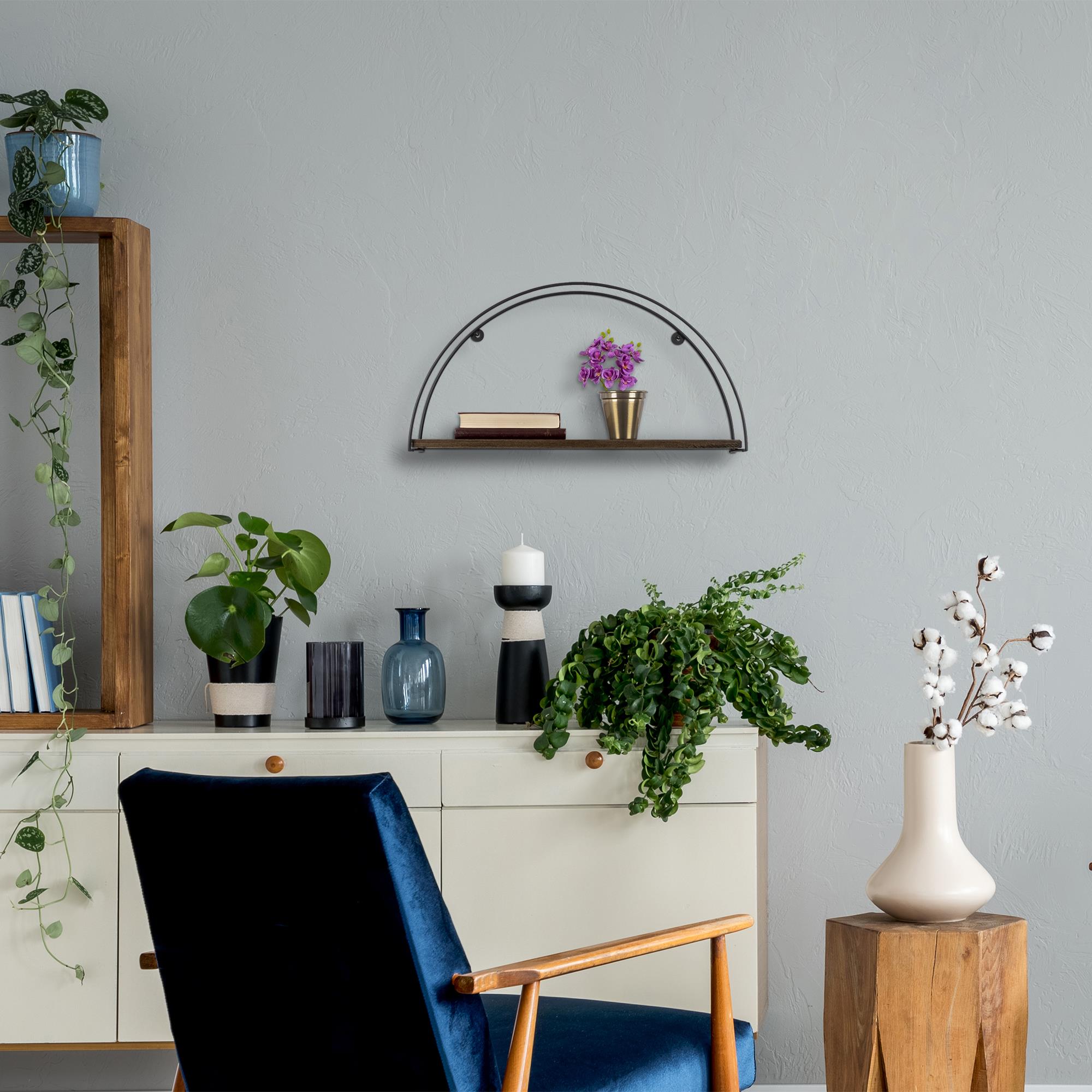 CM-003-SRK Dekoratif Ahşap Metal Duvar Rafı | ByLamp