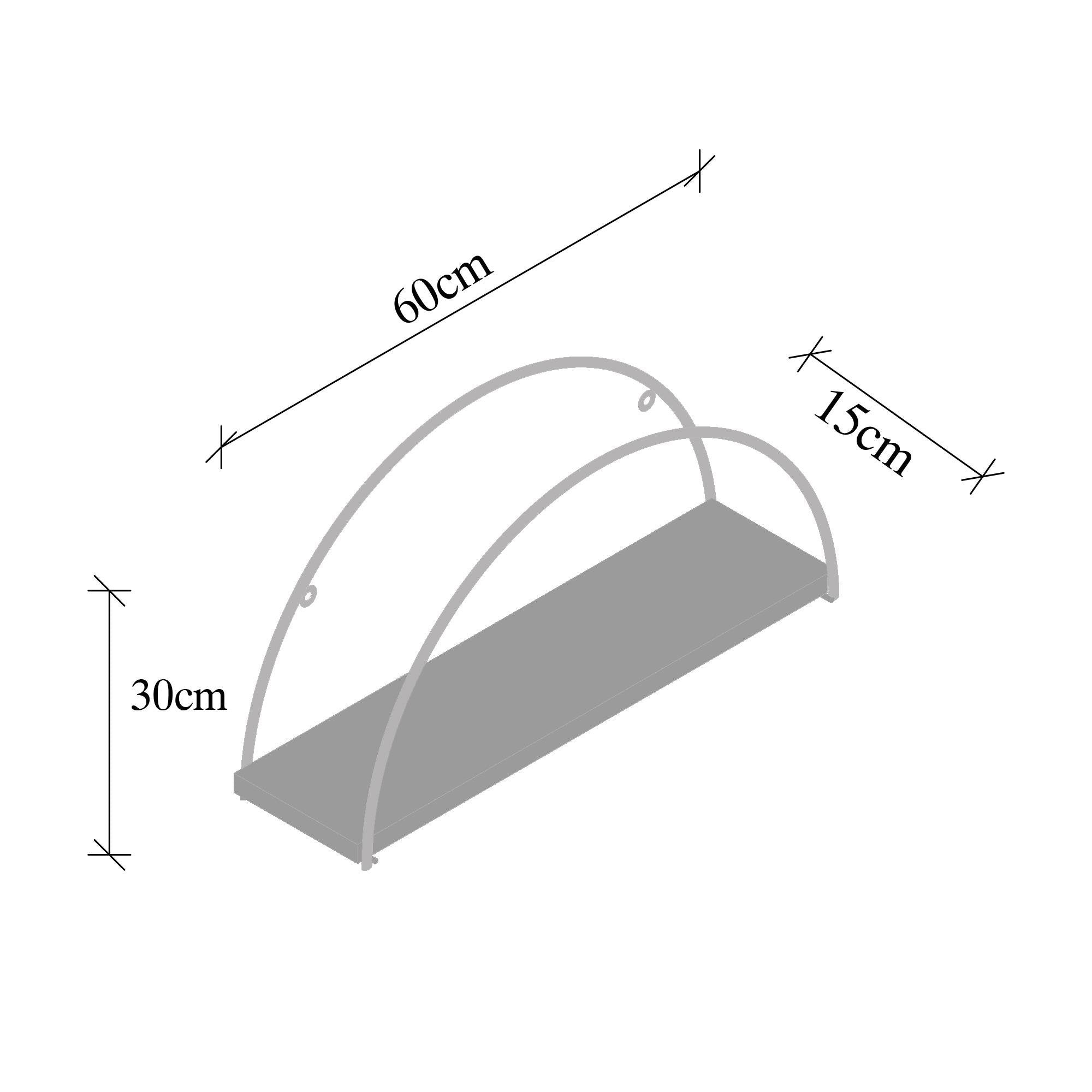 CM-003-SRK Dekoratif Ahşap Metal Duvar Rafı | ByLamp