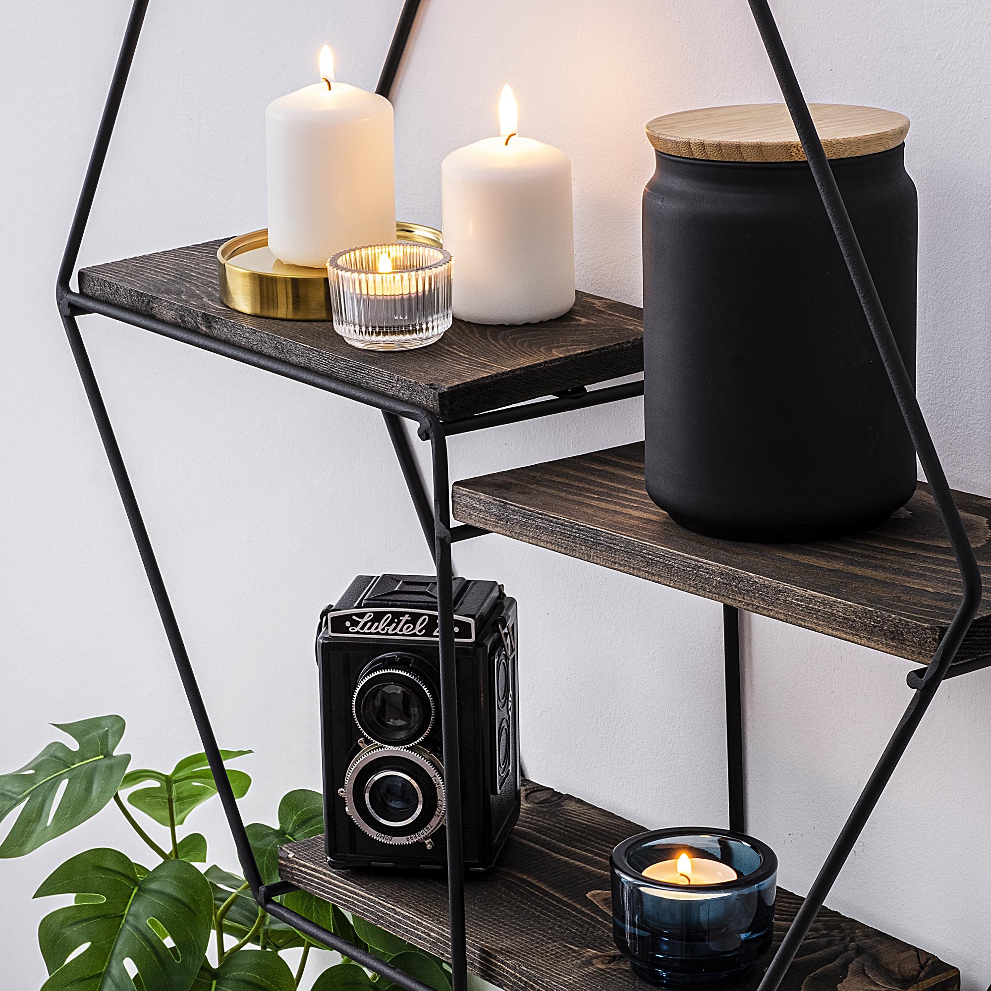 CM-004-SRK Dekoratif Ahşap Metal Duvar Rafı | ByLamp