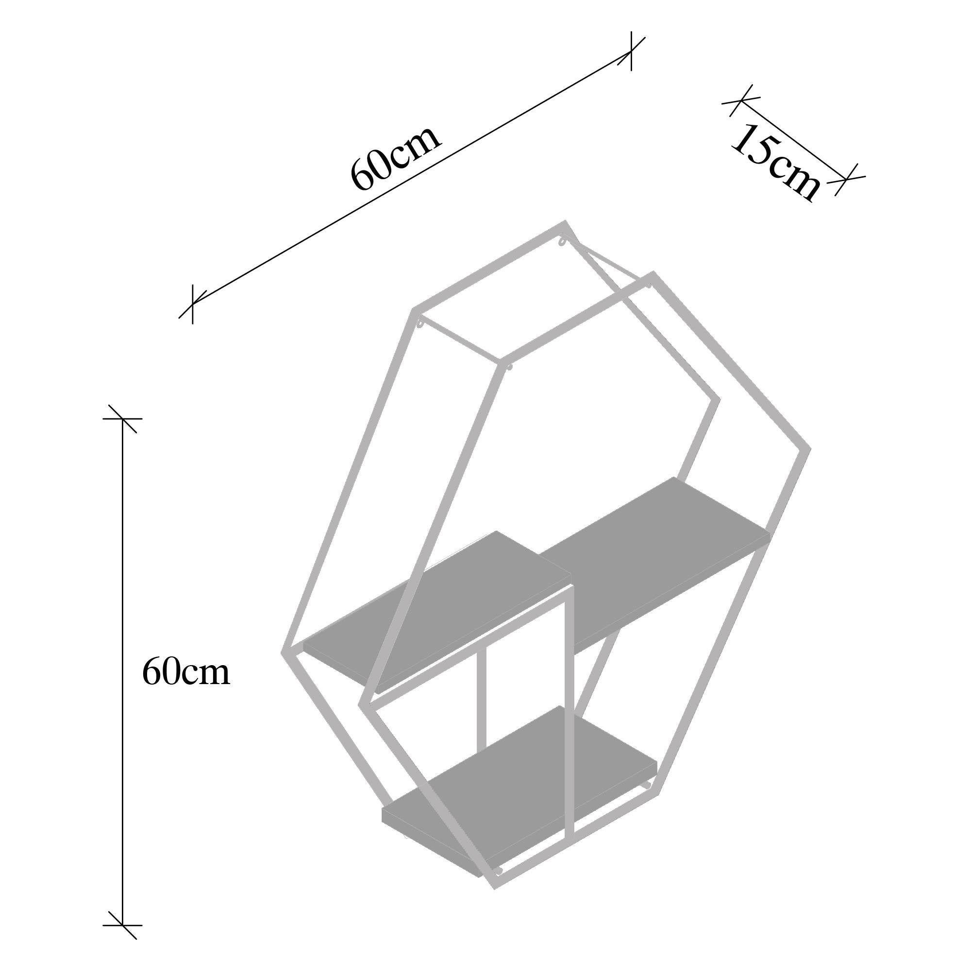 CM-004-SRK Dekoratif Ahşap Metal Duvar Rafı | ByLamp