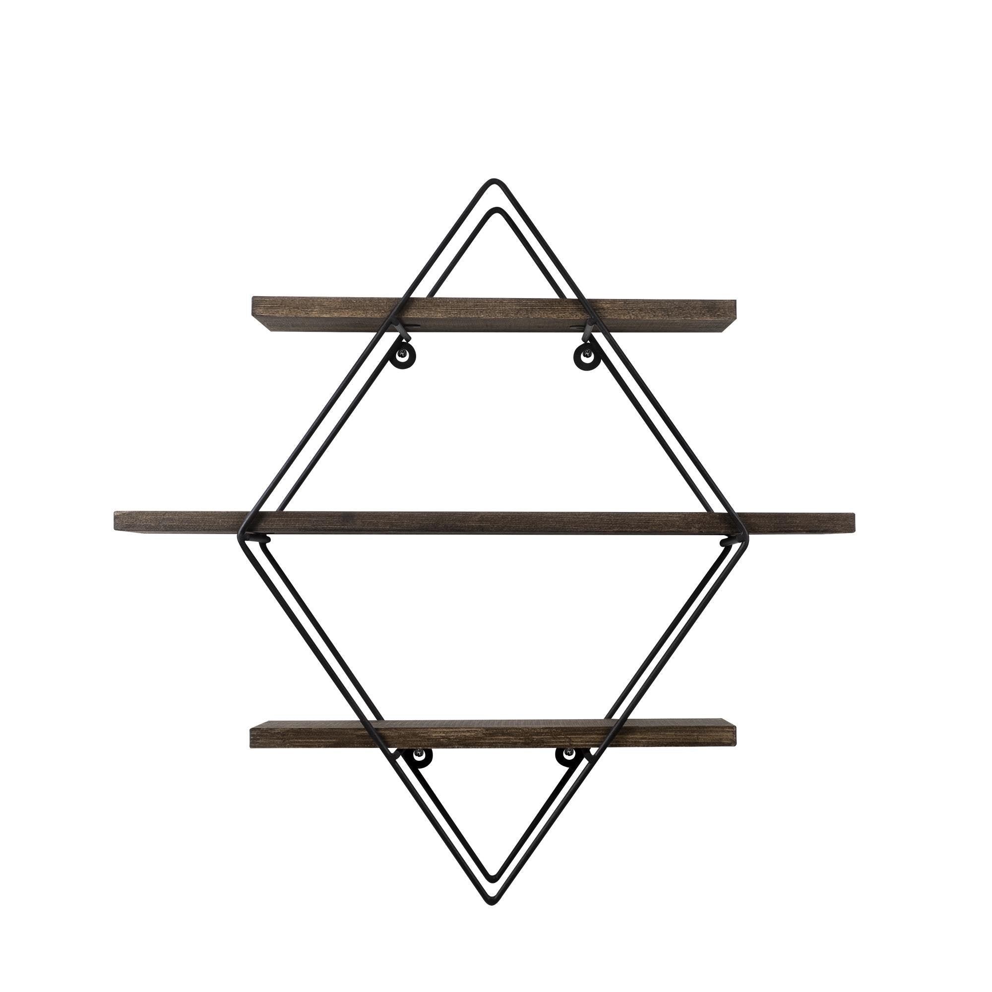 CM-008-SRK Dekoratif Ahşap Metal Duvar Rafı | ByLamp