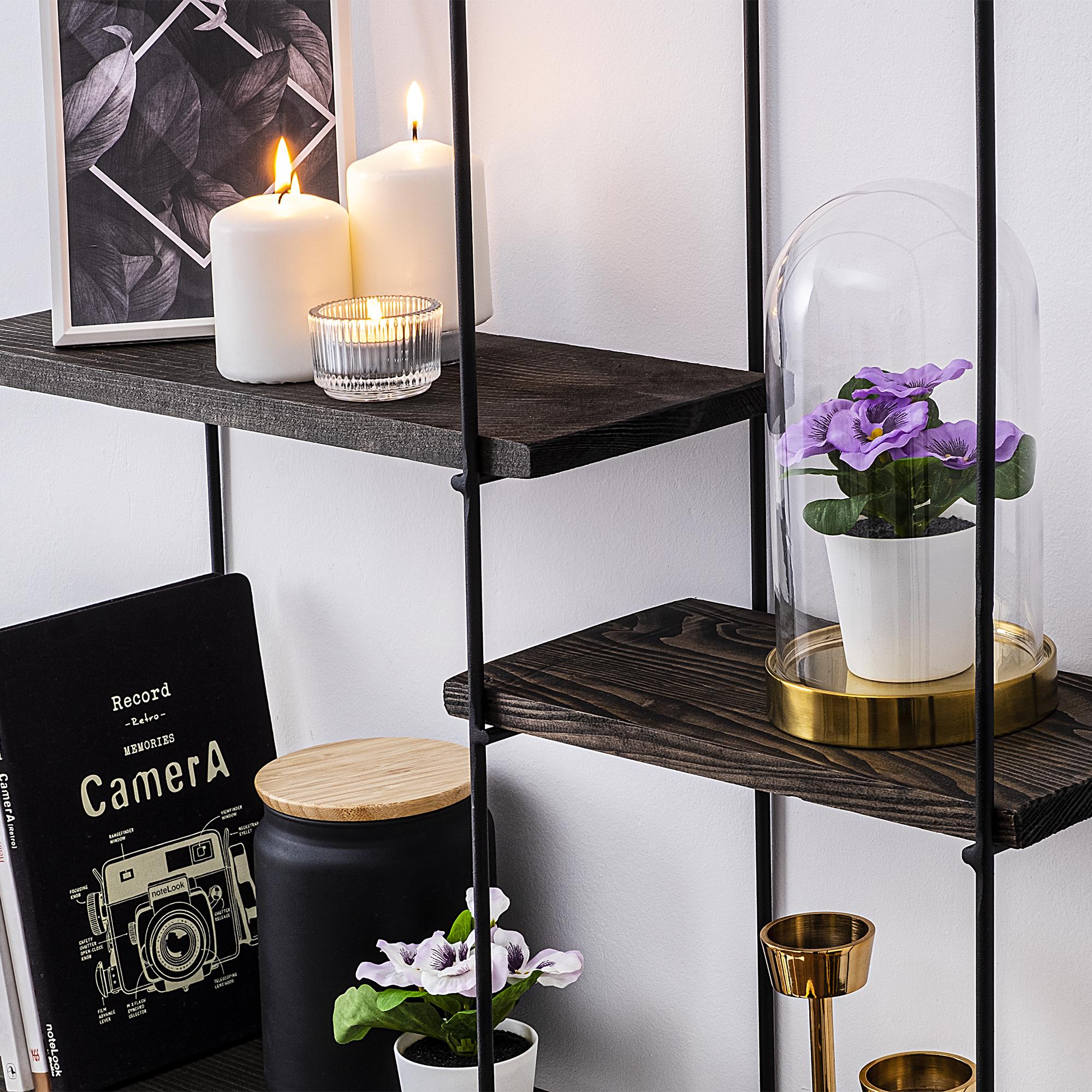 CM-010-SRK Dekoratif Ahşap Metal Duvar Rafı | ByLamp