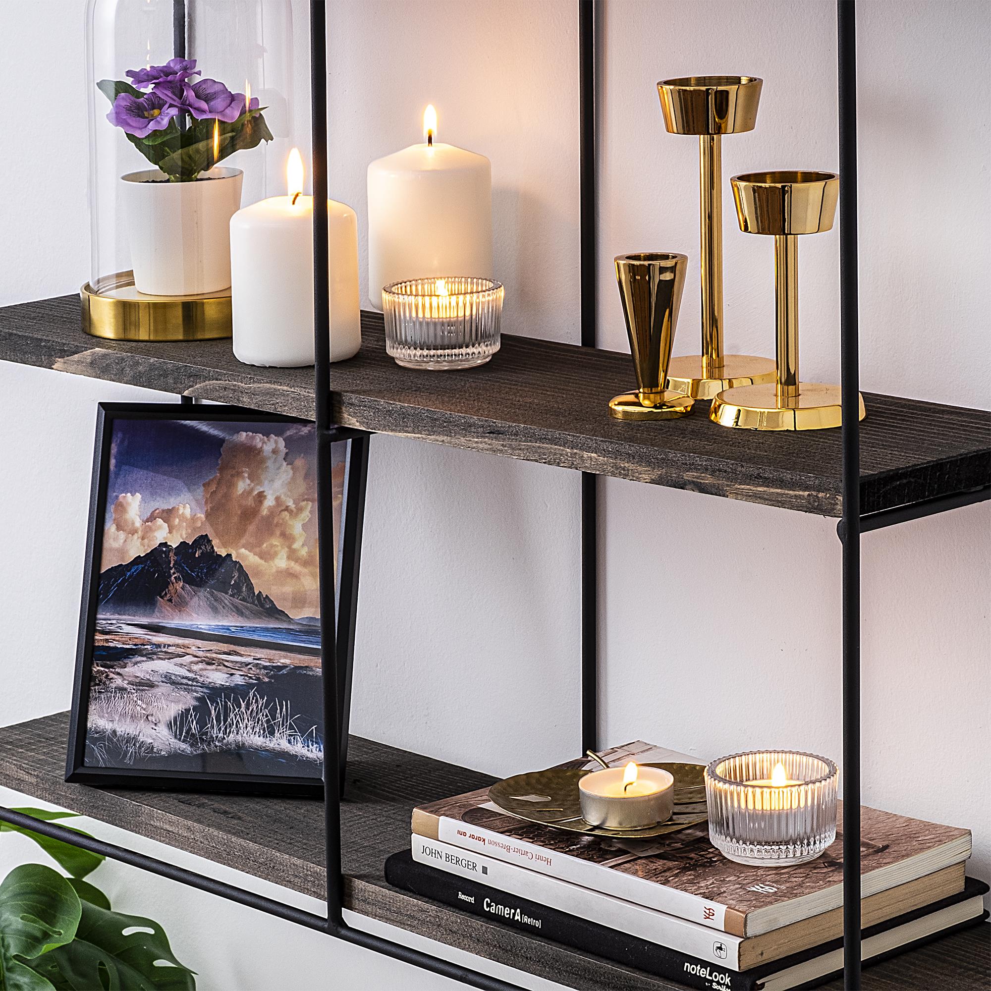 CM-011-SRK Dekoratif Ahşap Metal Duvar Rafı | ByLamp