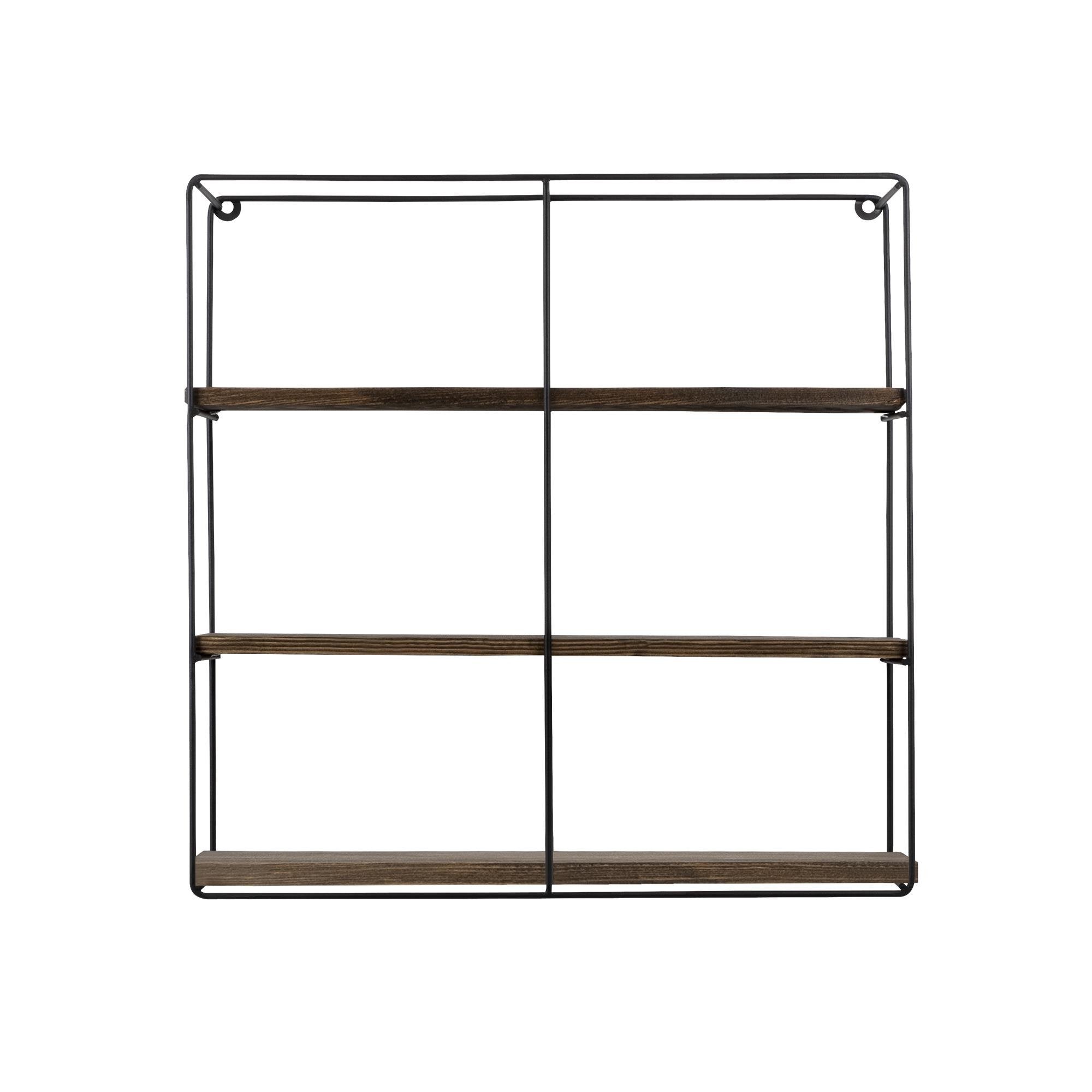 CM-011-SRK Dekoratif Ahşap Metal Duvar Rafı | ByLamp