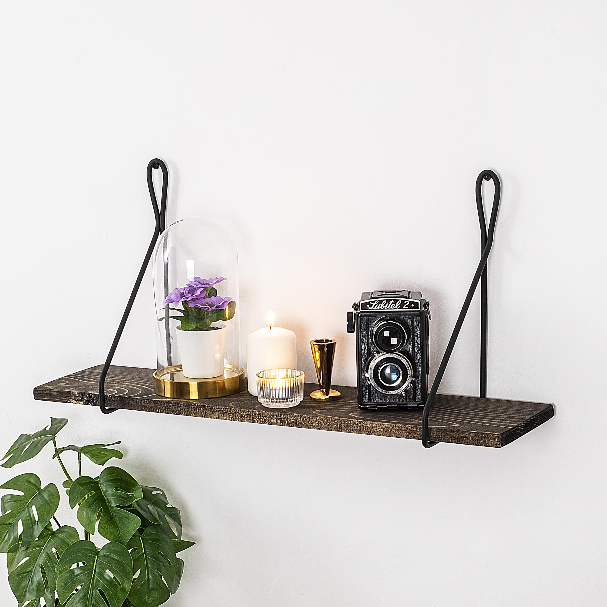 CM-015-SRK Dekoratif Ahşap Metal Duvar Rafı | ByLamp