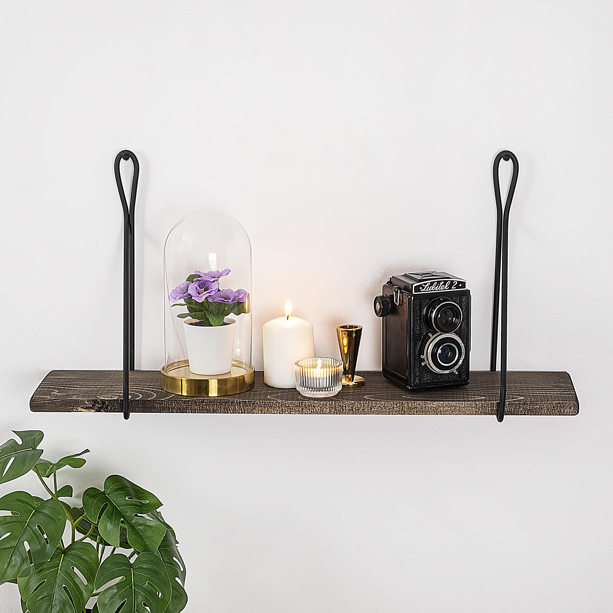 CM-015-SRK Dekoratif Ahşap Metal Duvar Rafı | ByLamp