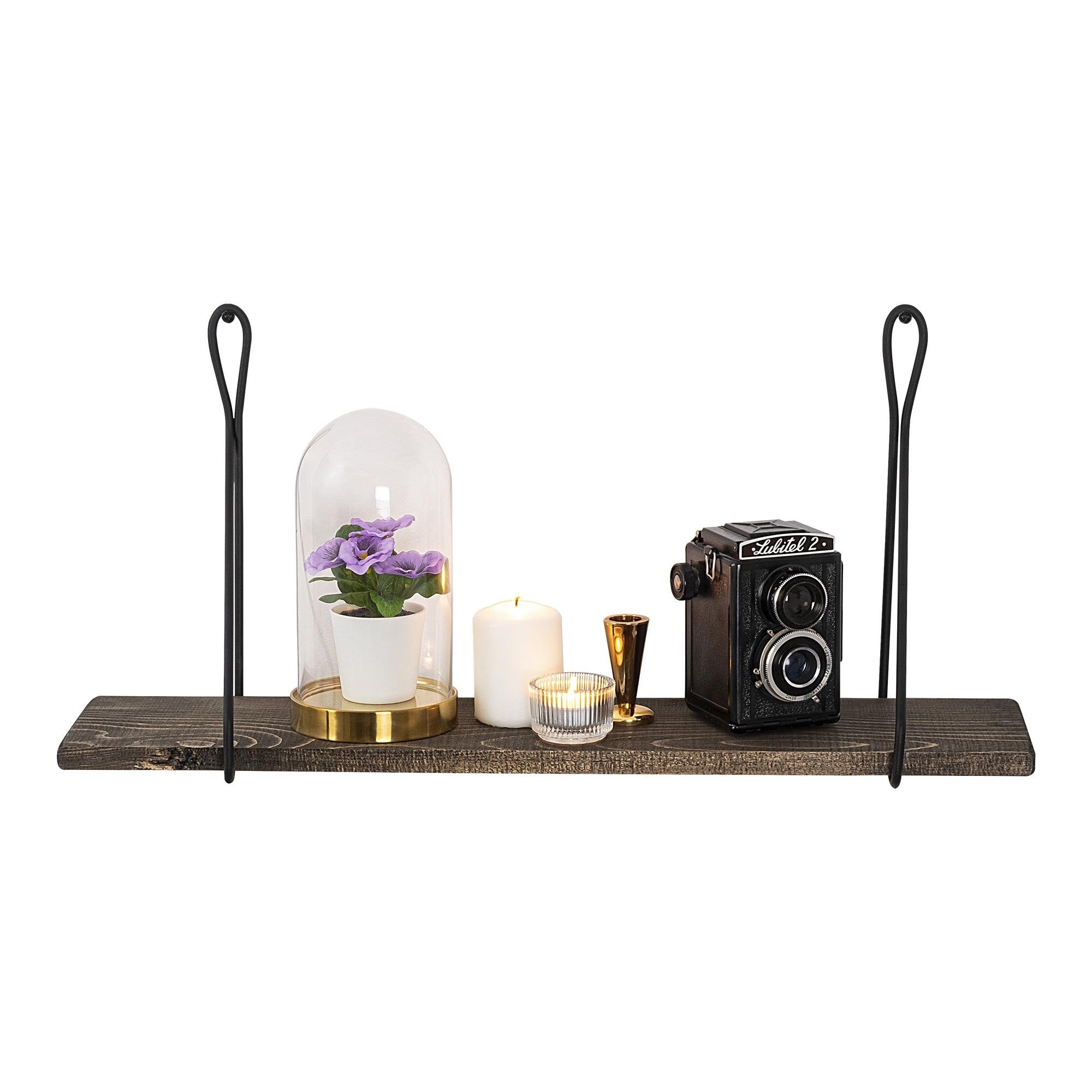 CM-015-SRK Dekoratif Ahşap Metal Duvar Rafı | ByLamp