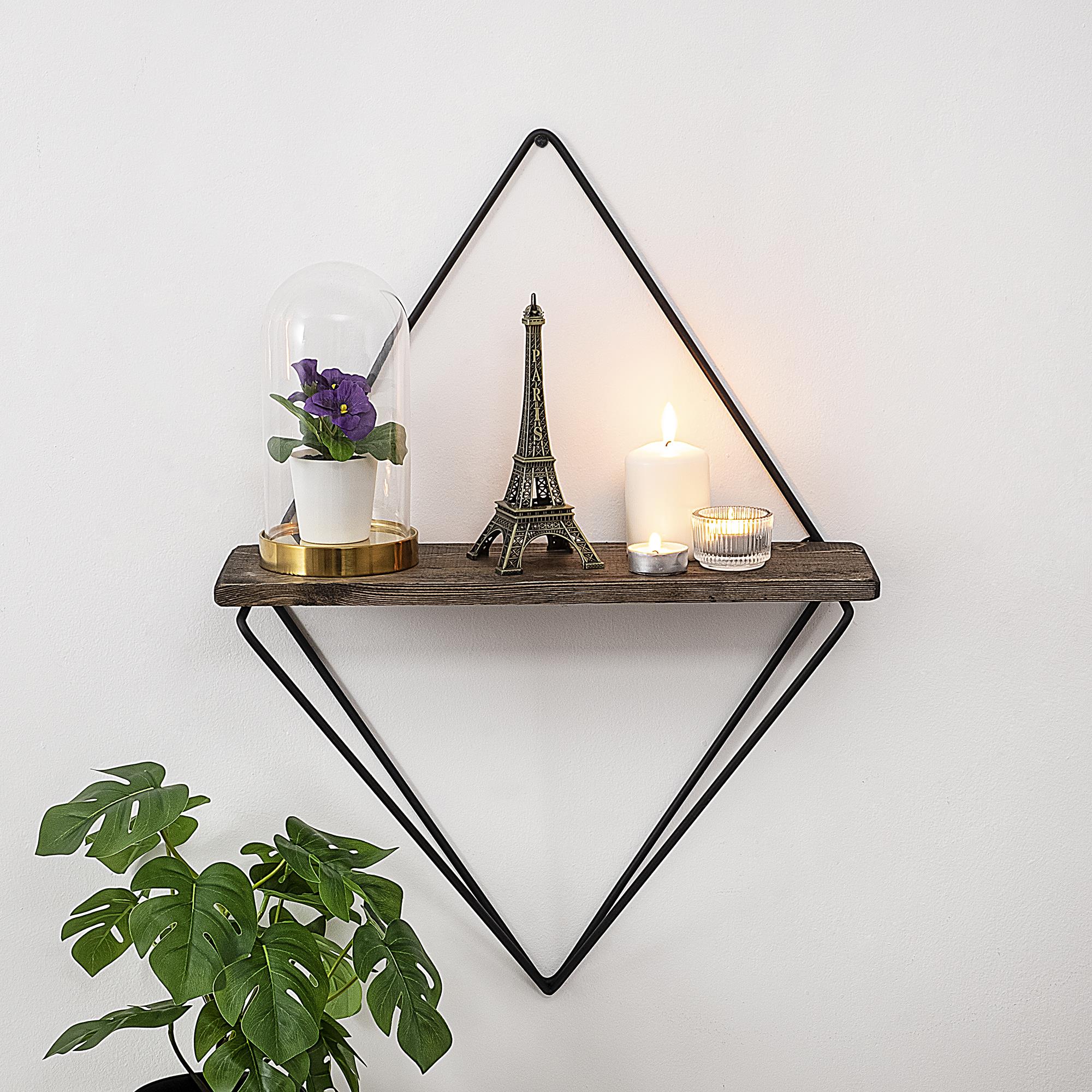 CM-018-SRK Dekoratif Ahşap Metal Duvar Rafı | ByLamp