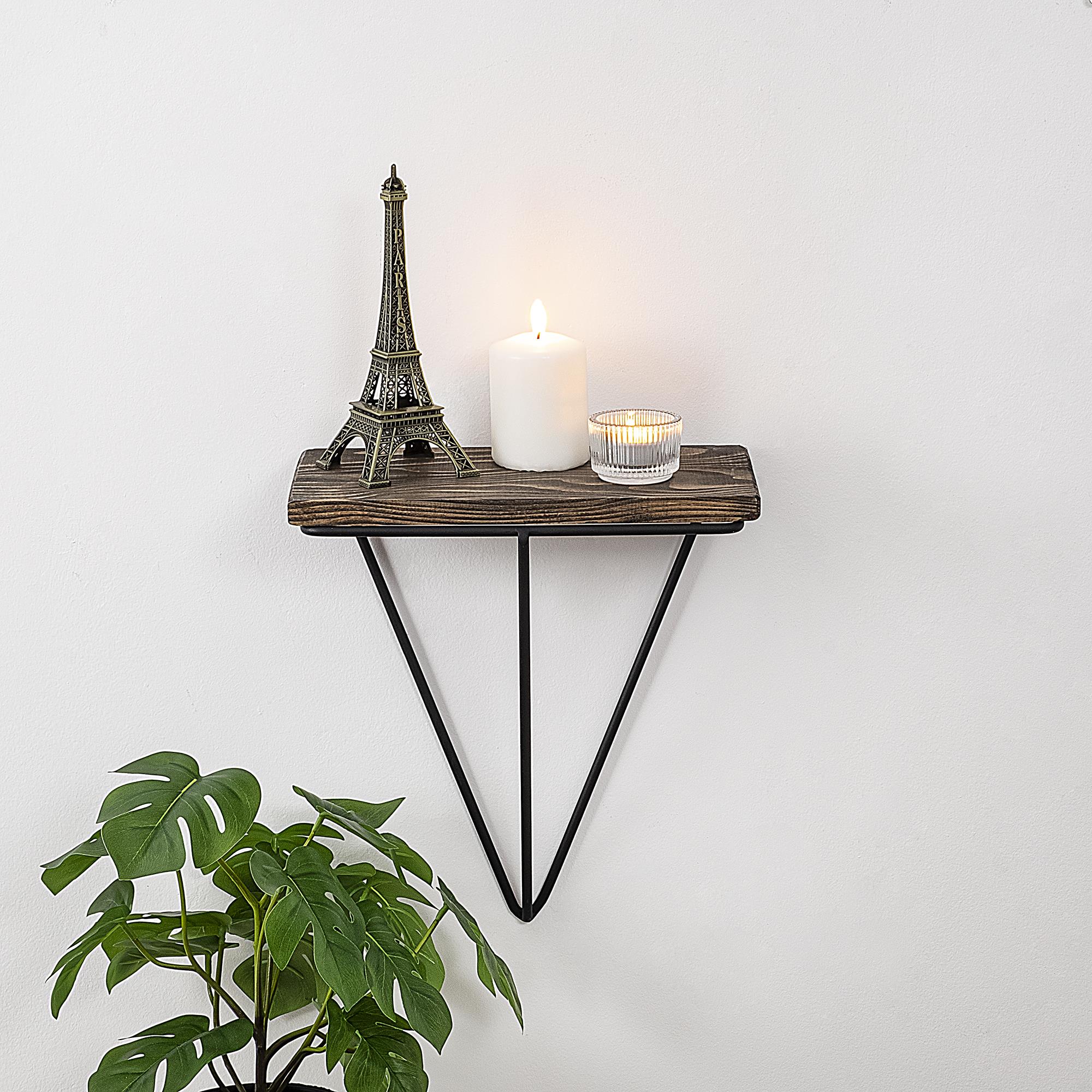 CM-019-SRK Dekoratif Ahşap Metal Duvar Rafı | ByLamp