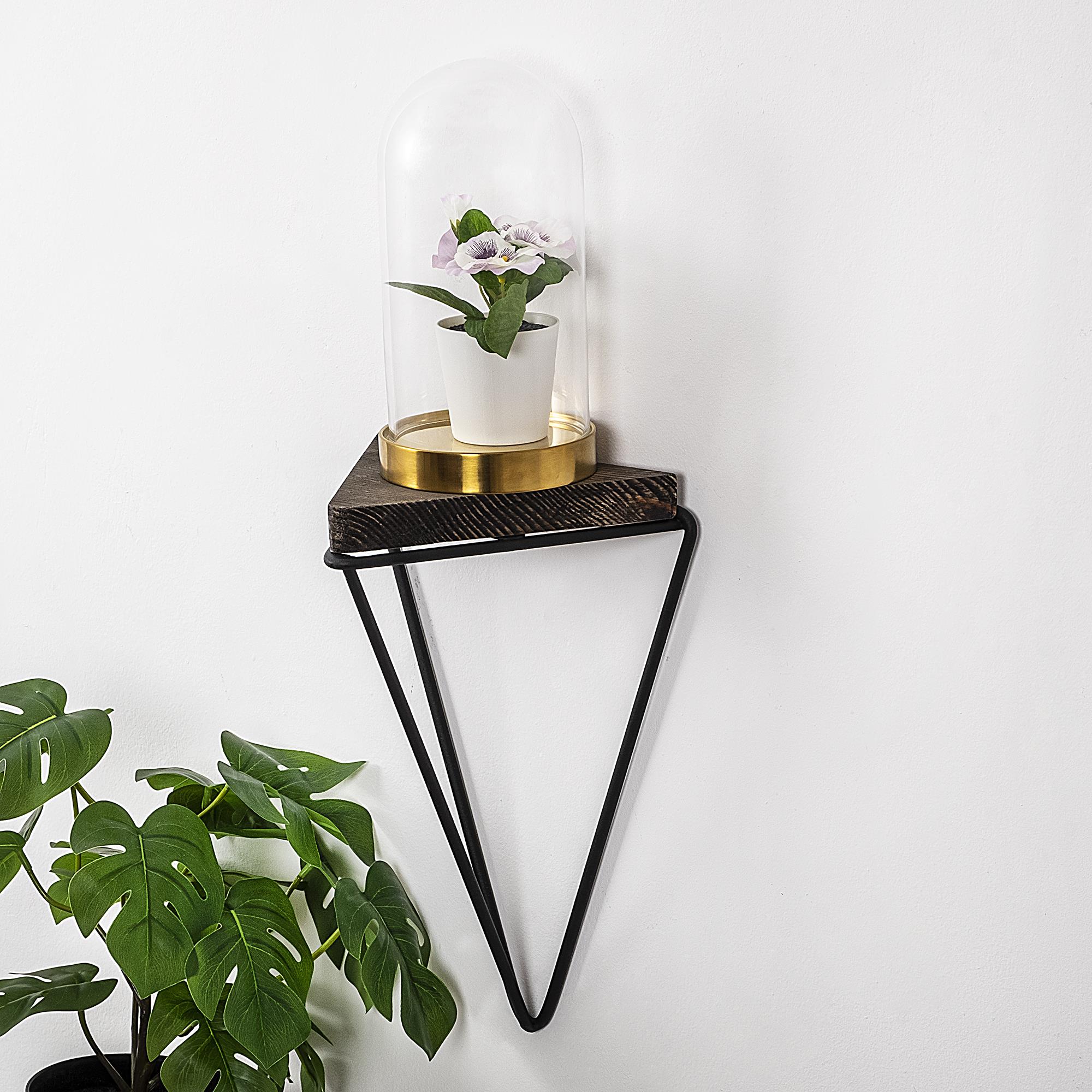 CM-021-SRK Dekoratif Ahşap Metal Duvar Rafı | ByLamp