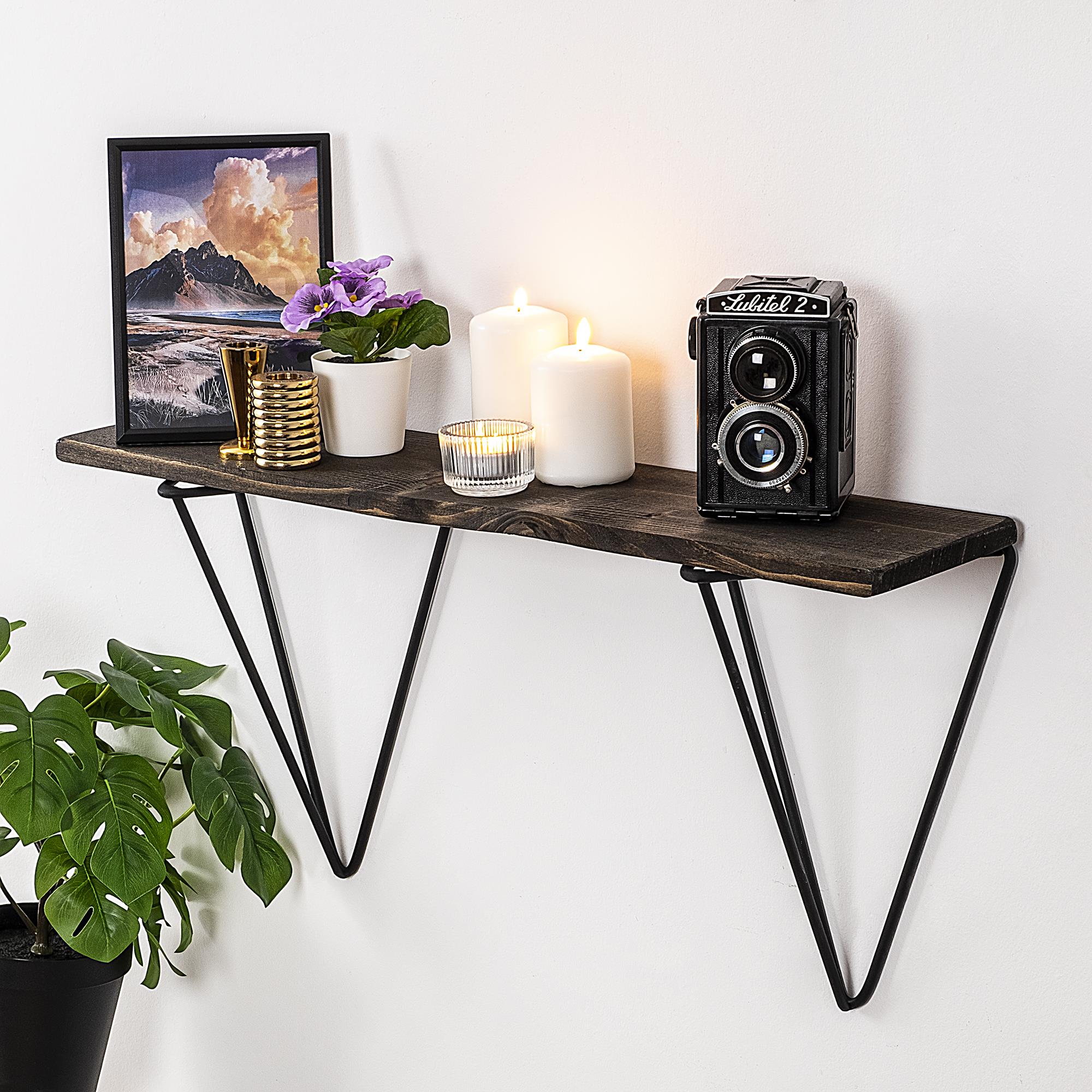 CM-022-SRK Dekoratif Ahşap Metal Duvar Rafı | ByLamp