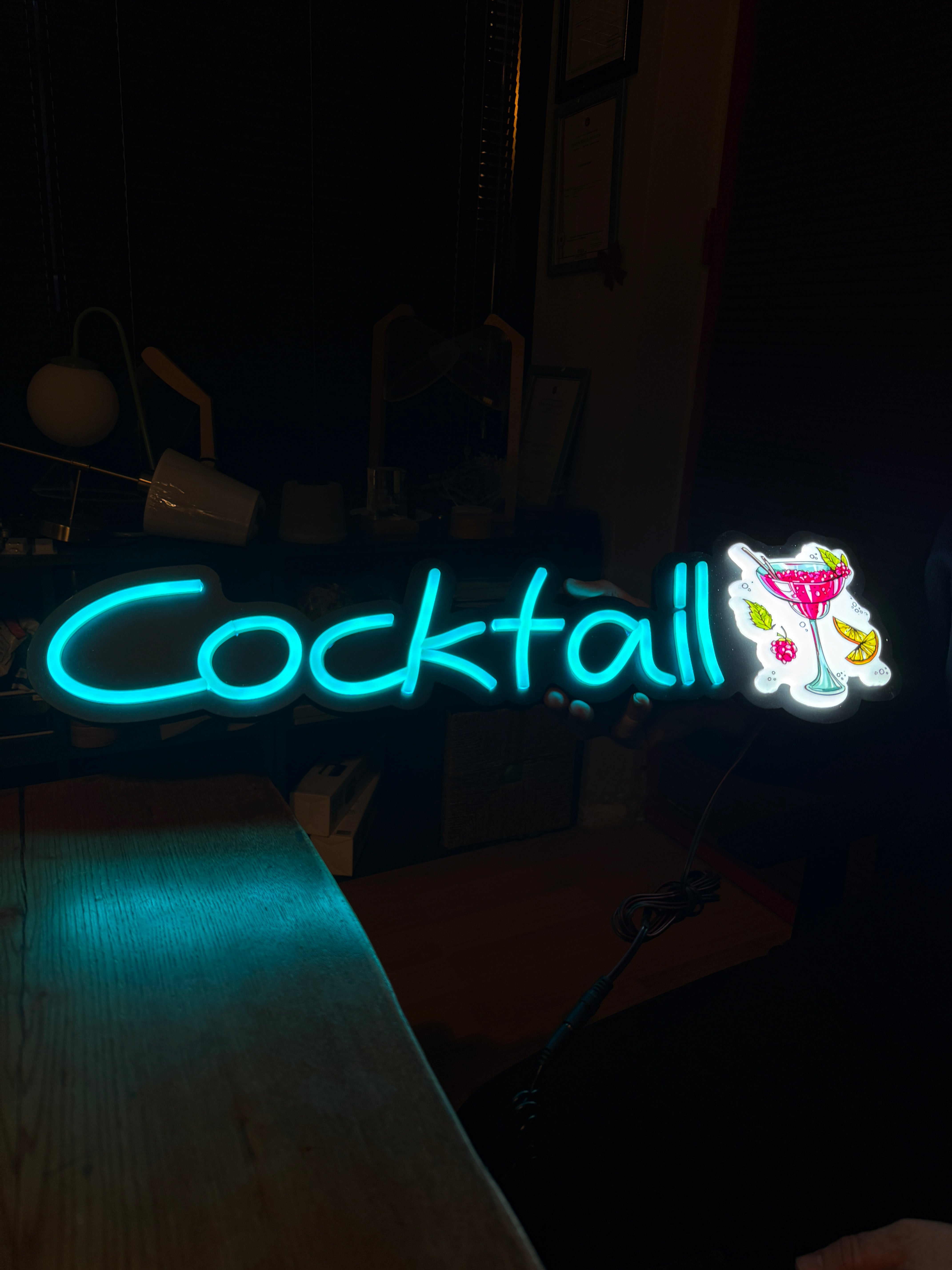 UV Baskılı Cocktail Neon Lamba | ByLamp