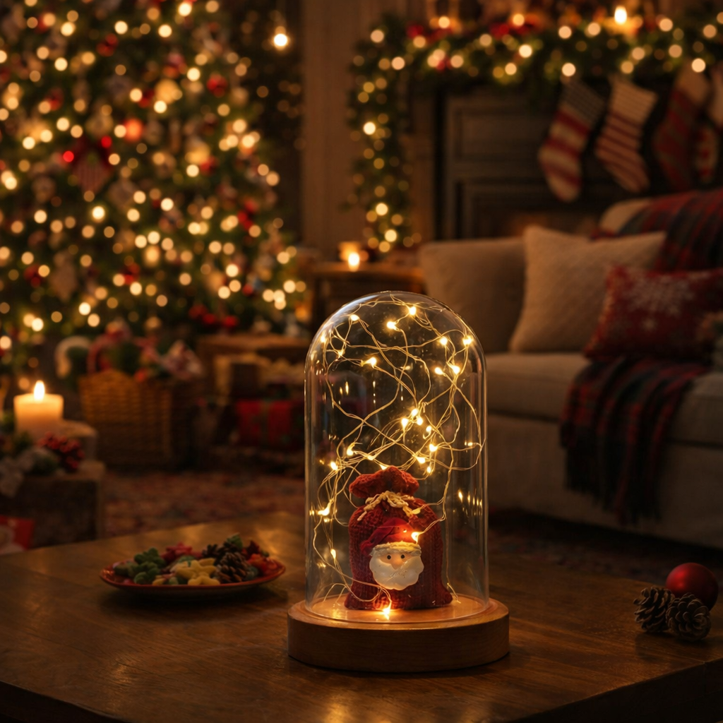 Işıklı Fanus Noel Baba Çuval Lamba