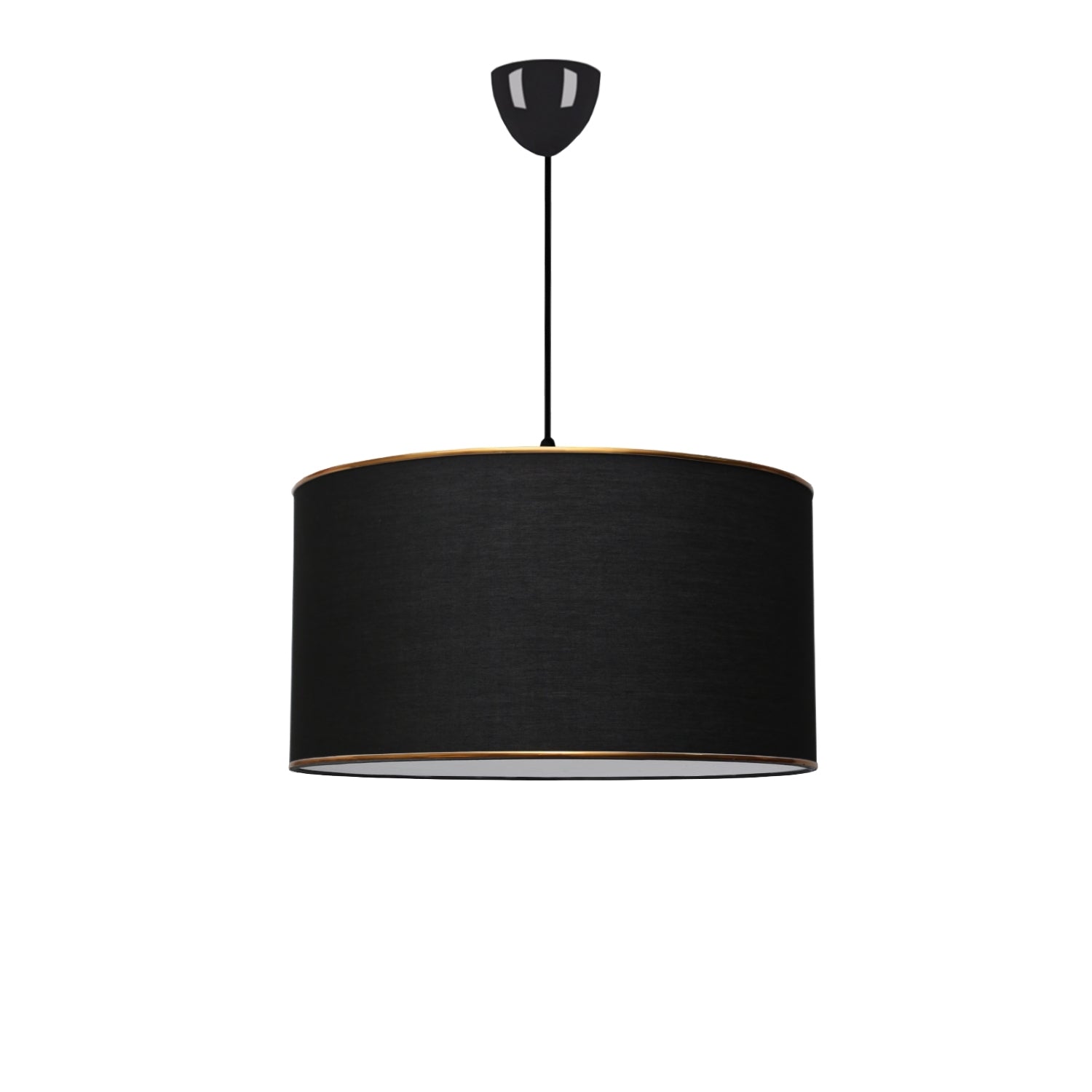 Daisy Gold Detailed Black Fabric 38' Pendant Lamp | ByLamp