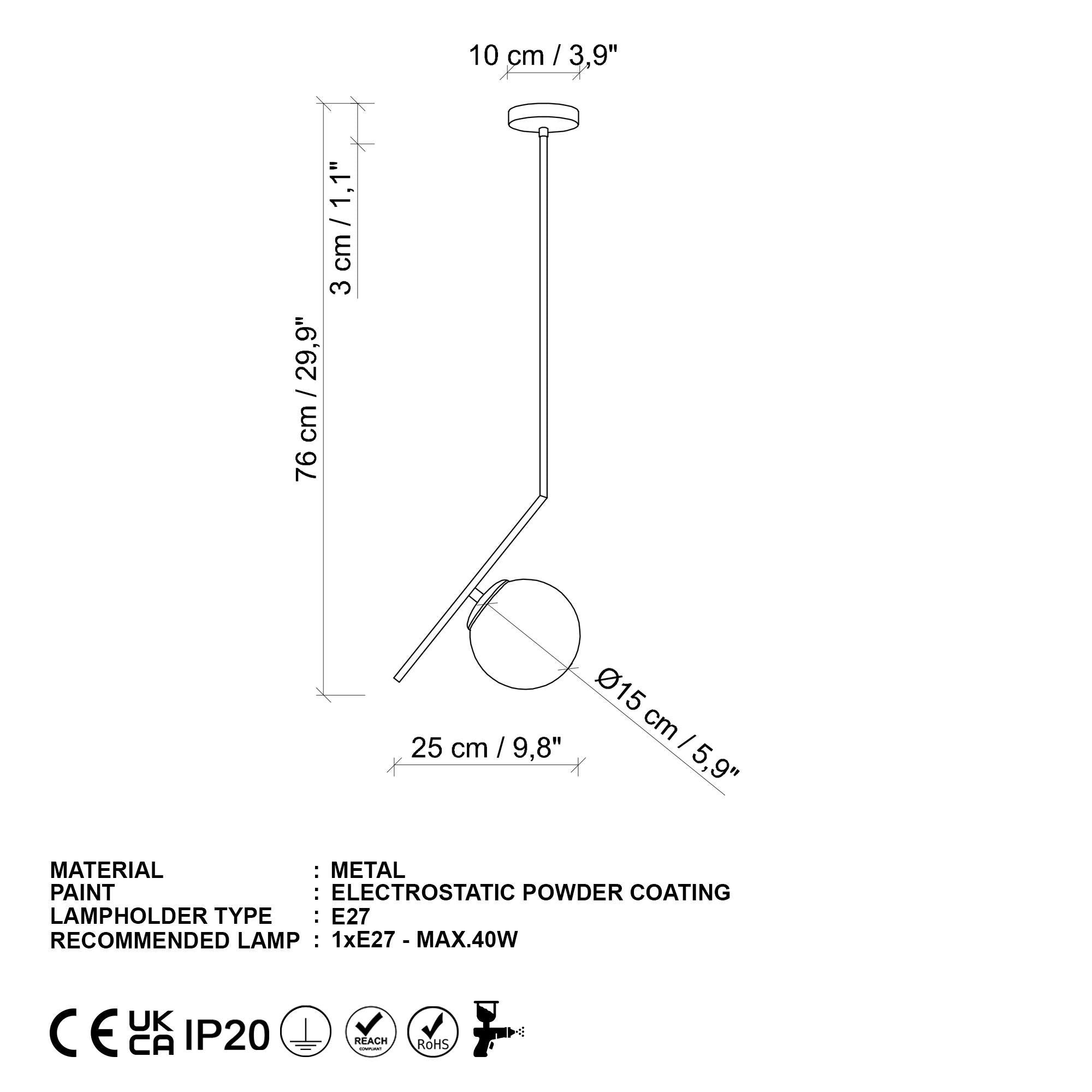 Dolunay 143 1 Cam Avize Aydınlatma | ByLamp