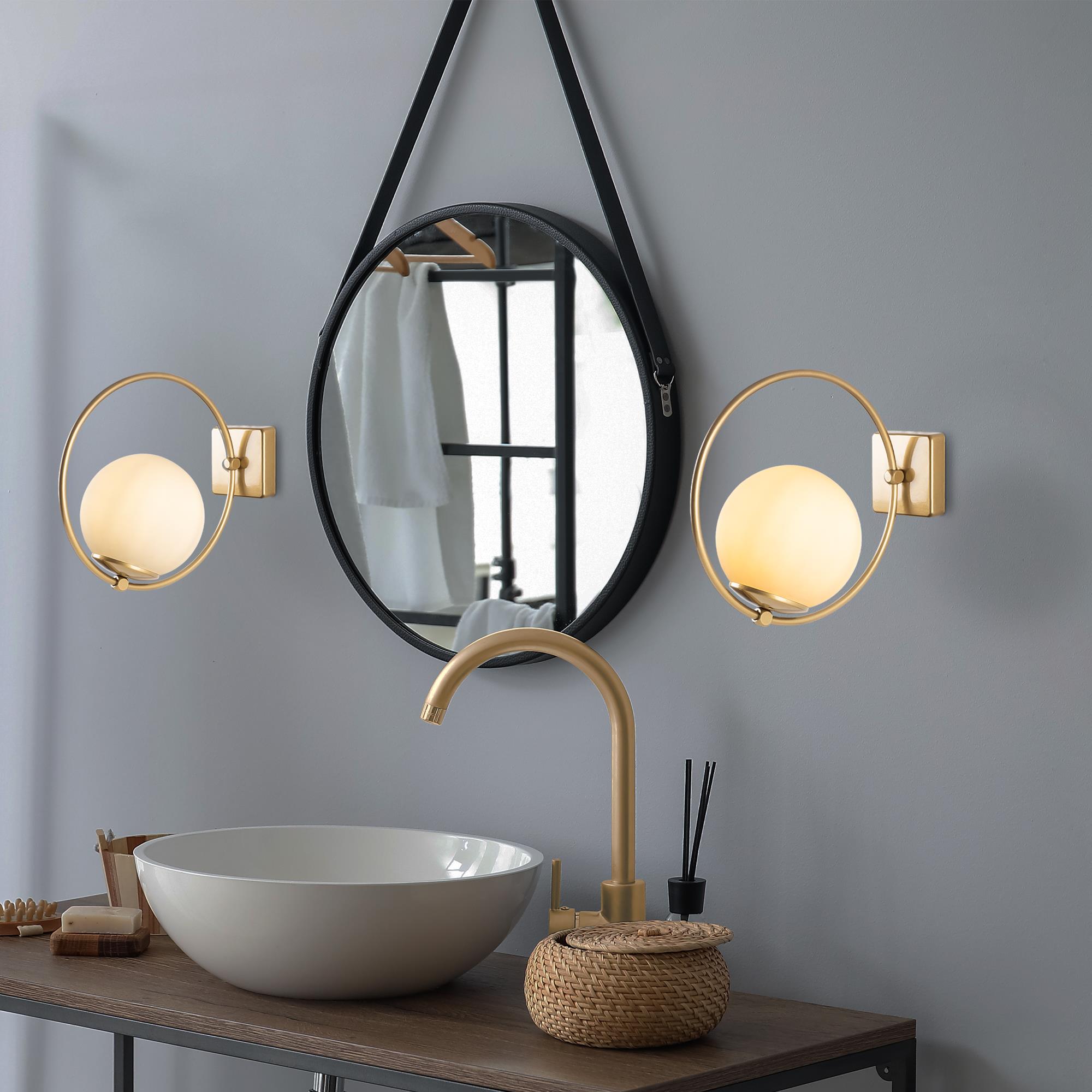 Dolunay 3912 Cam Aplik Duvar Aydınlatma | ByLamp