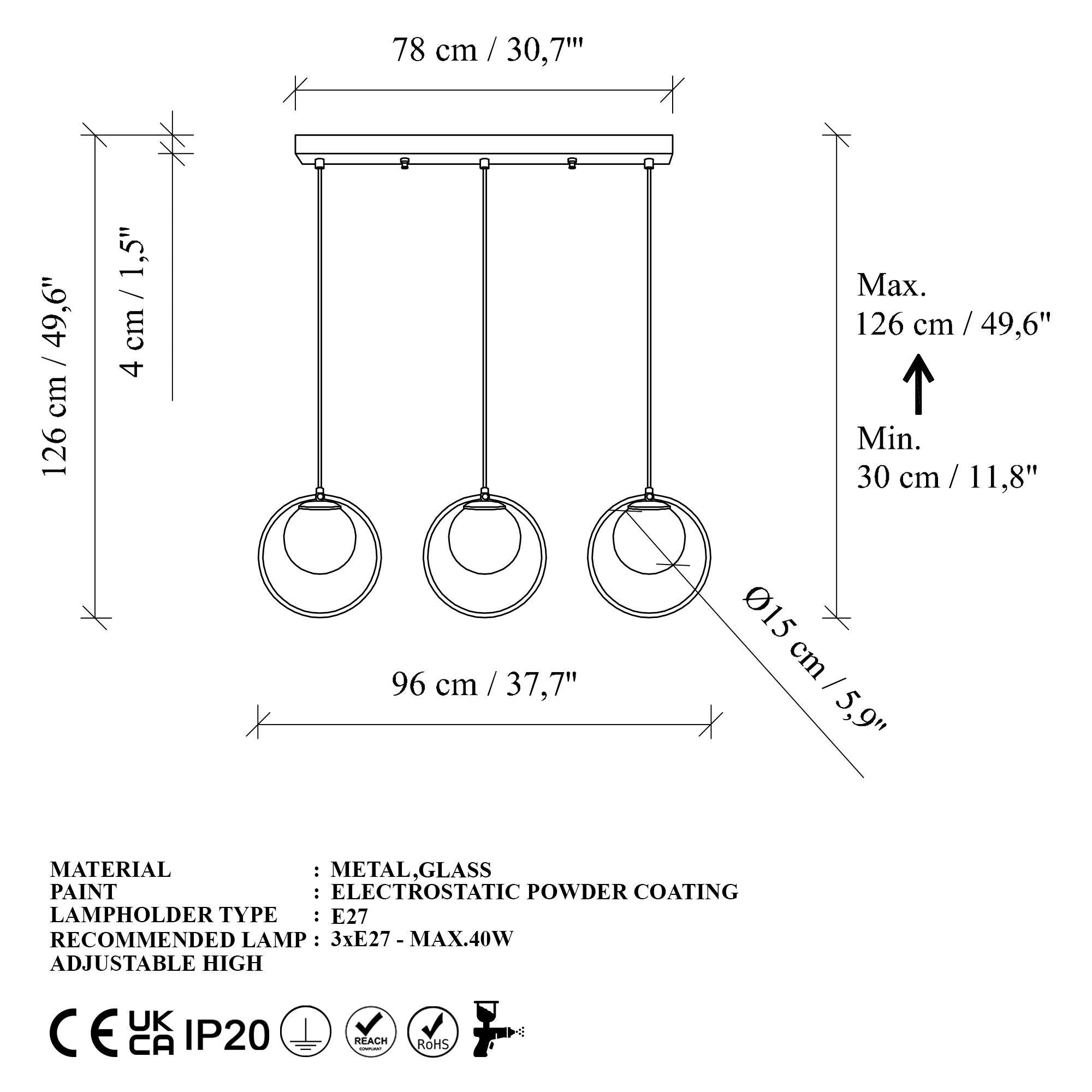 Dolunay 7056 Cam Sarkıt Aydınlatma | ByLamp