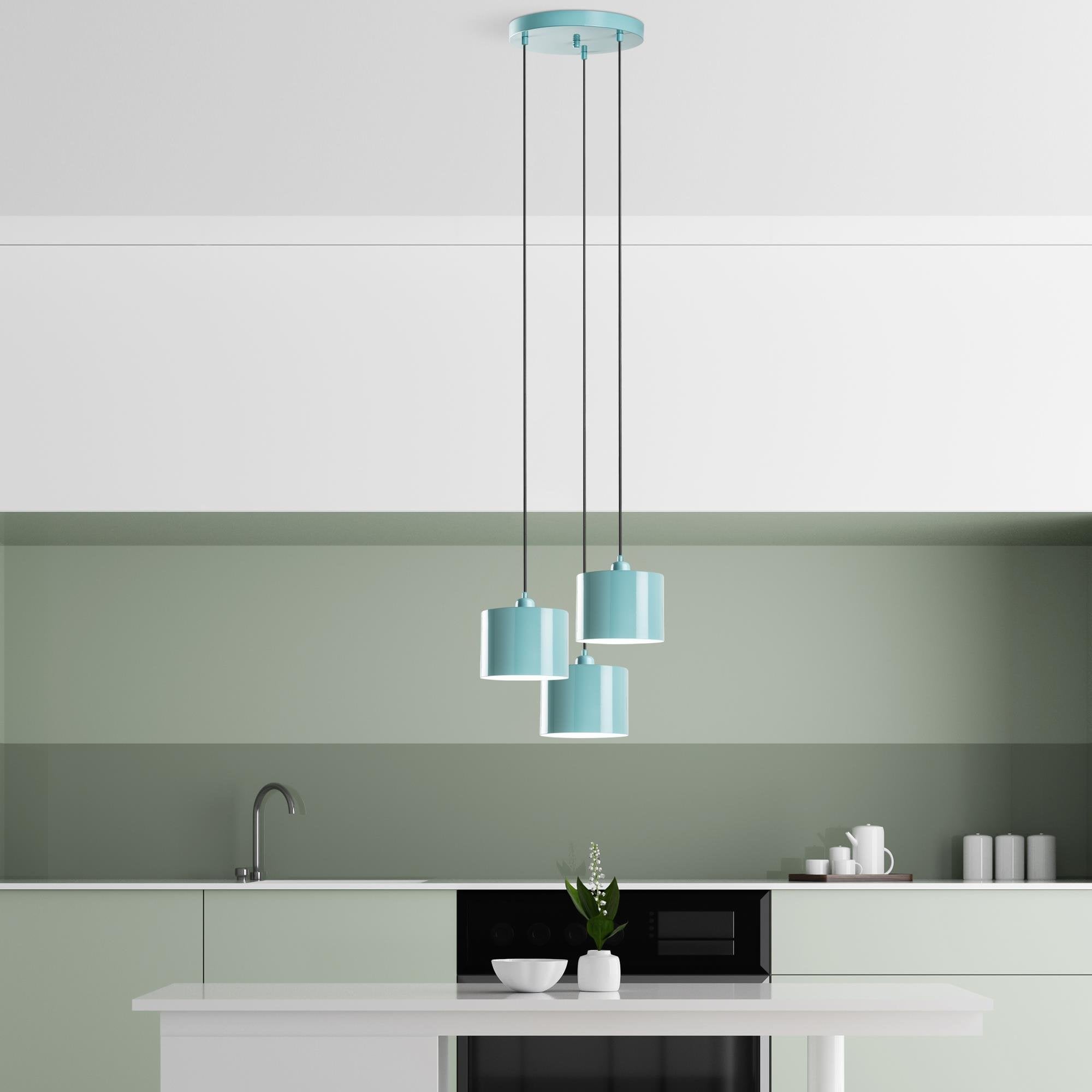 Düz 195 Turkuaz 3 Sıvama Sarkıt Aydınlatma | ByLamp