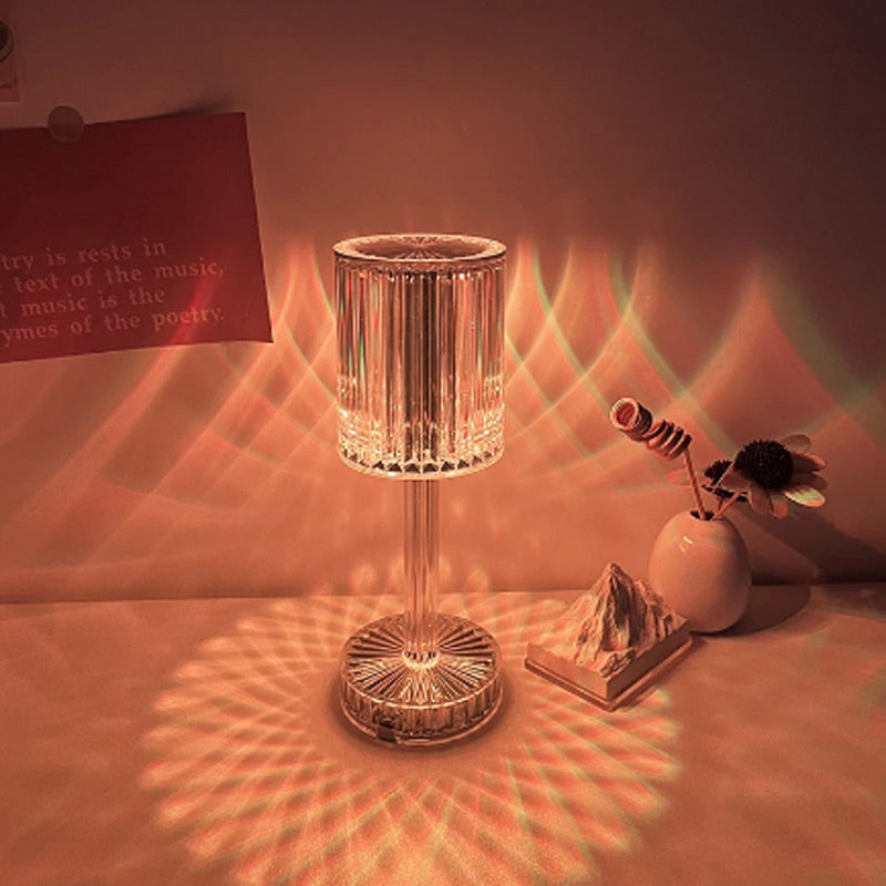 Elmas Işık Yansımalı Kristal Masa Lambası