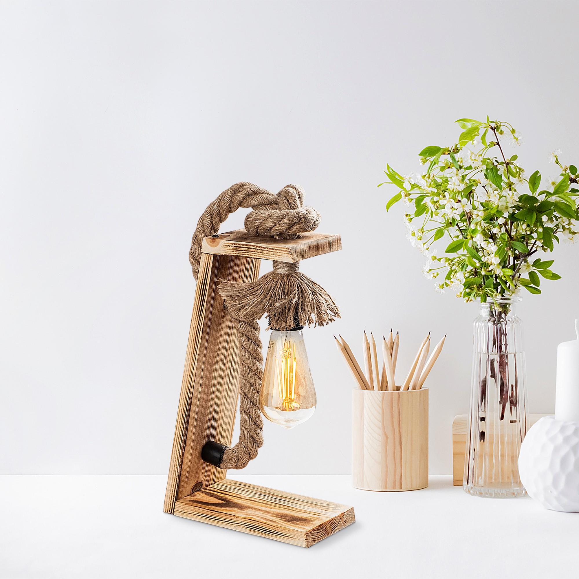 Erebos KN13 Ahşap Masa Lambası Aydınlatma | ByLamp