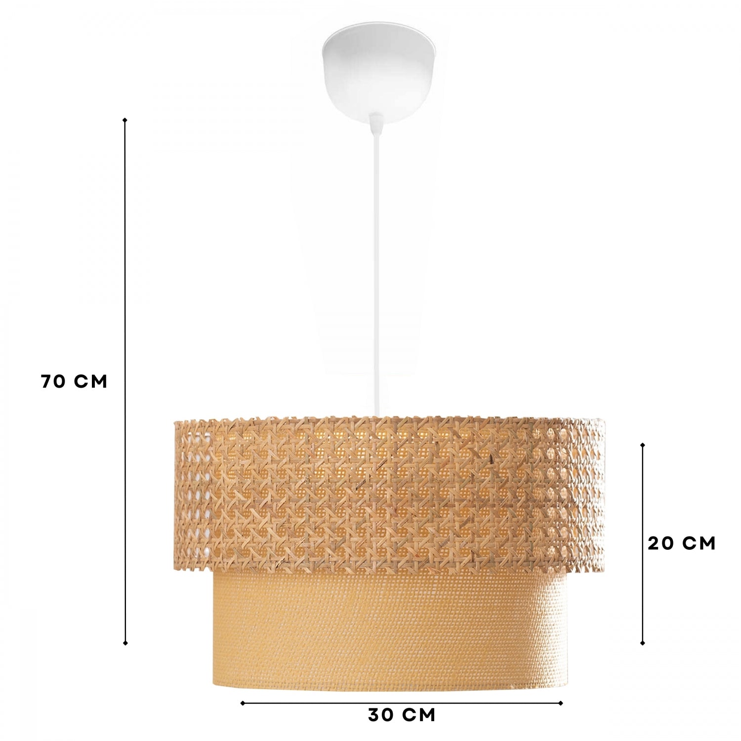 Exclusive Rattan Örme Tasarım Sarkıt-Kumaş İç Kısım | ByLamp