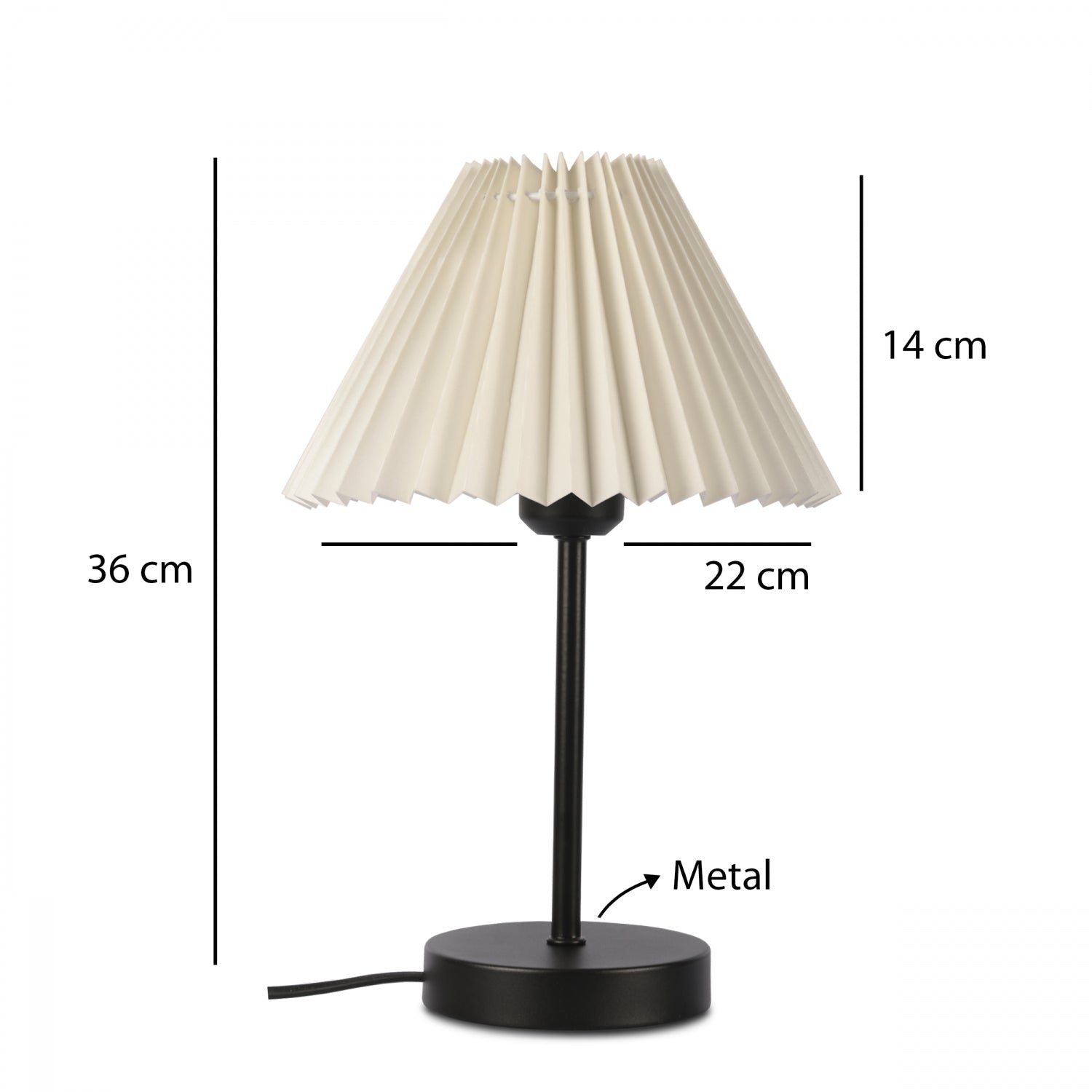 Floi Pileli Başlık Metal Siyah Abajur | ByLamp