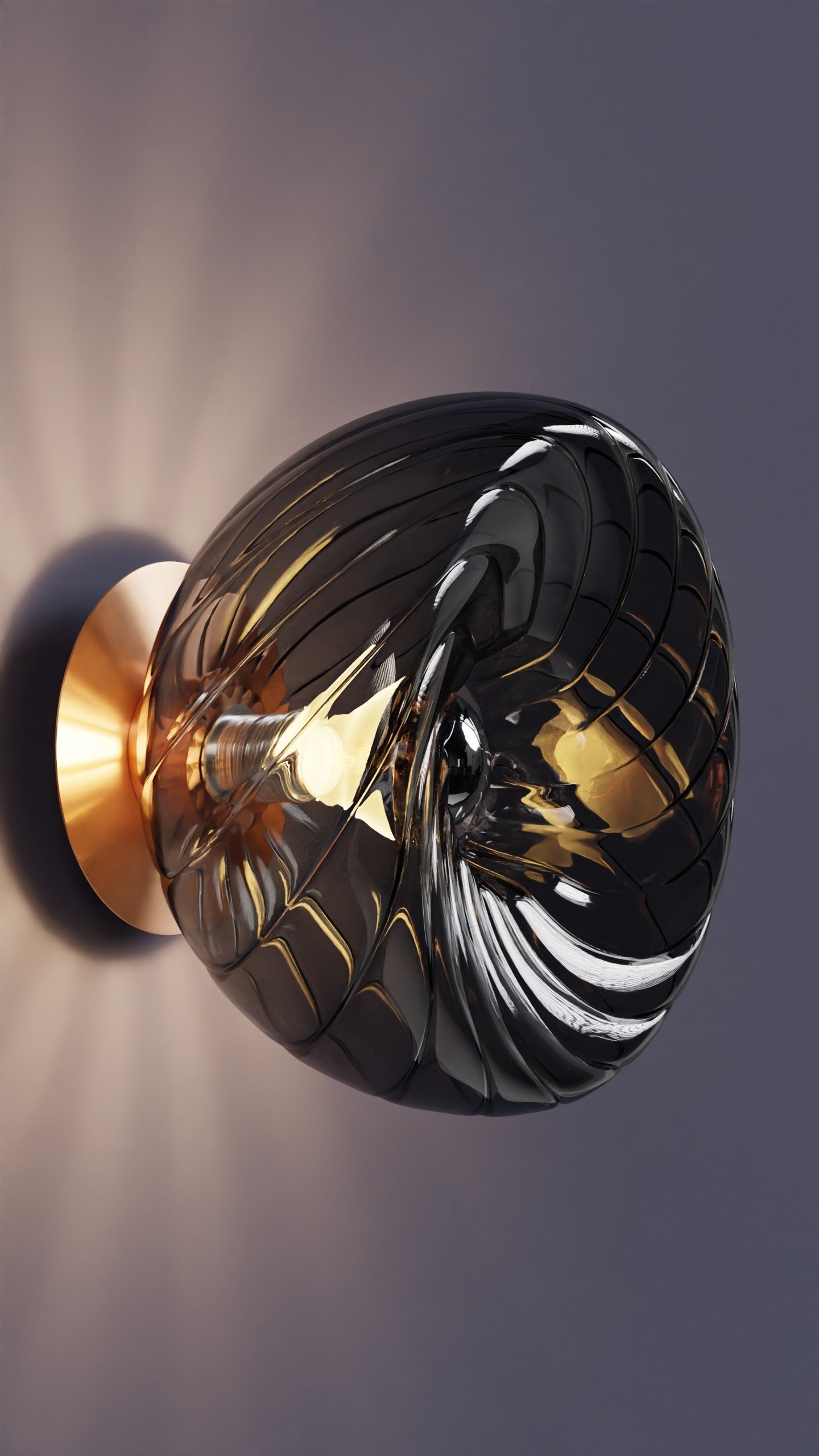 Dönence Aplik Füme Cam Aplik Duvar Aydınlatma | ByLamp