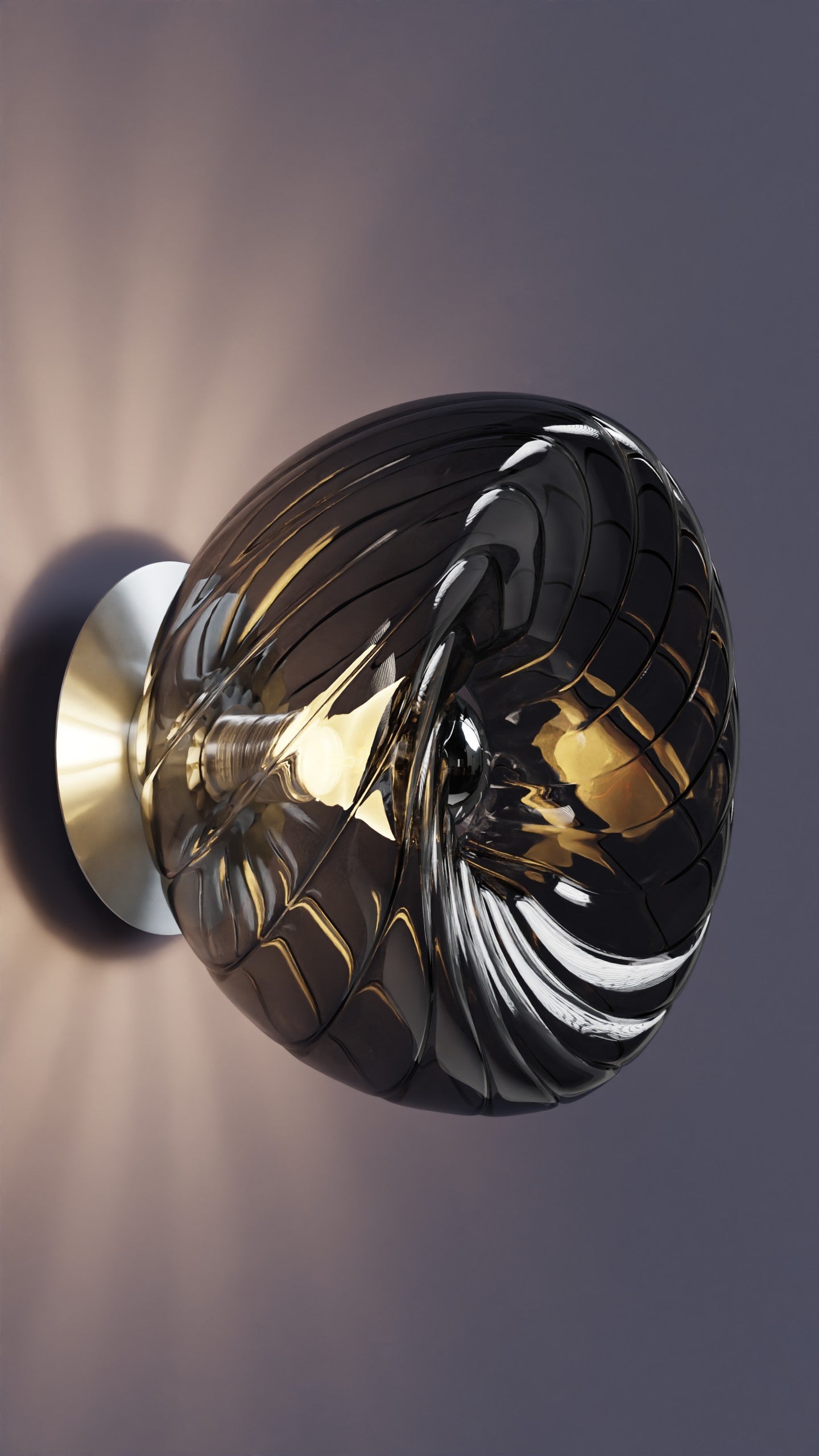 Dönence Aplik Füme Cam Aplik Duvar Aydınlatma | ByLamp