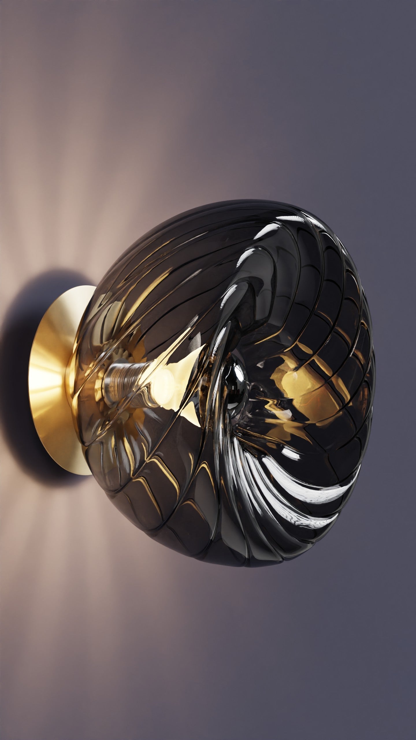 Dönence Aplik Füme Cam Aplik Duvar Aydınlatma | ByLamp