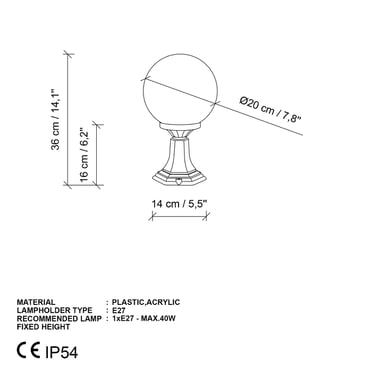 Gloria 14083 20 A Dış Mekan Aydınlatma | ByLamp
