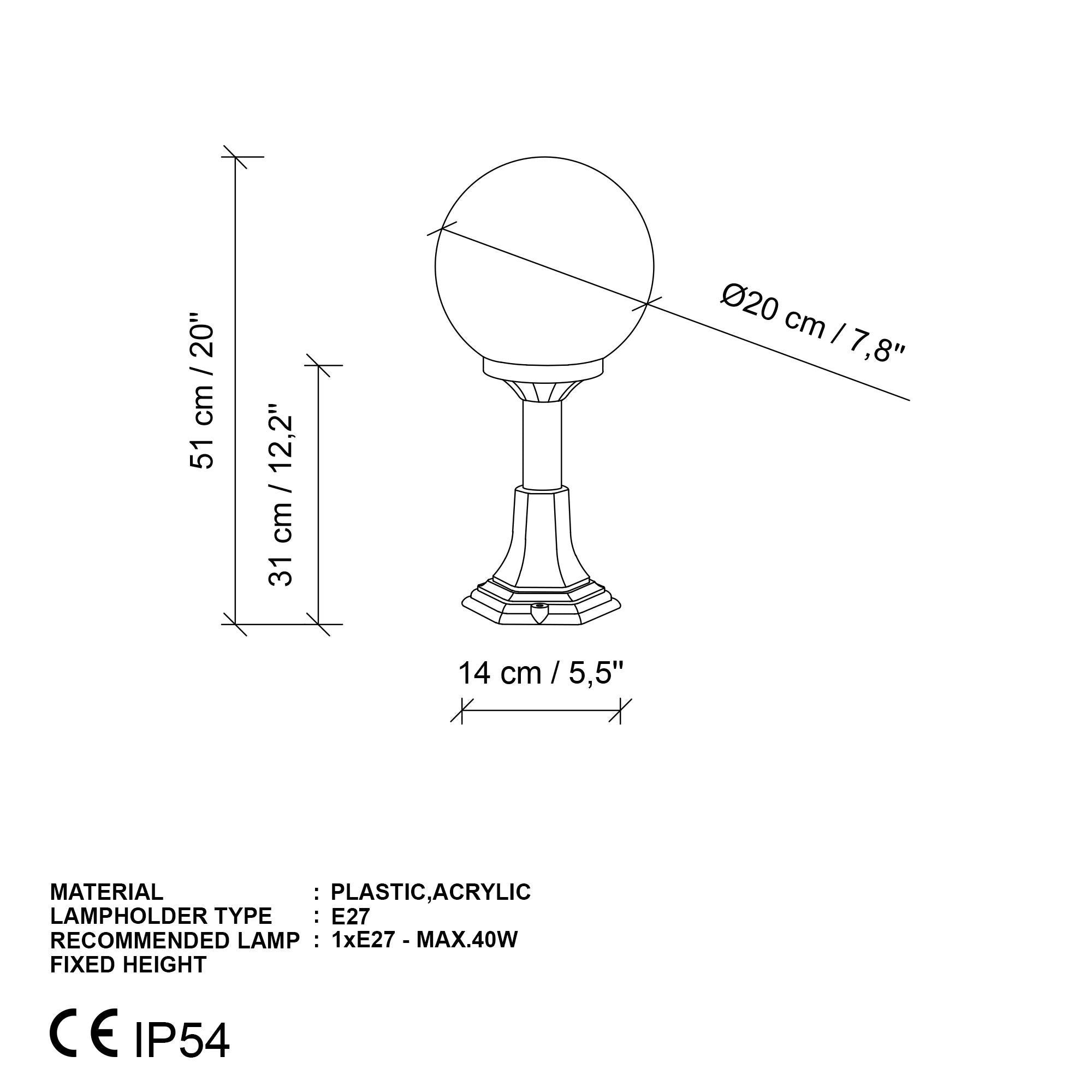 Gloria 14086 20 B Dış Mekan Aydınlatma | ByLamp