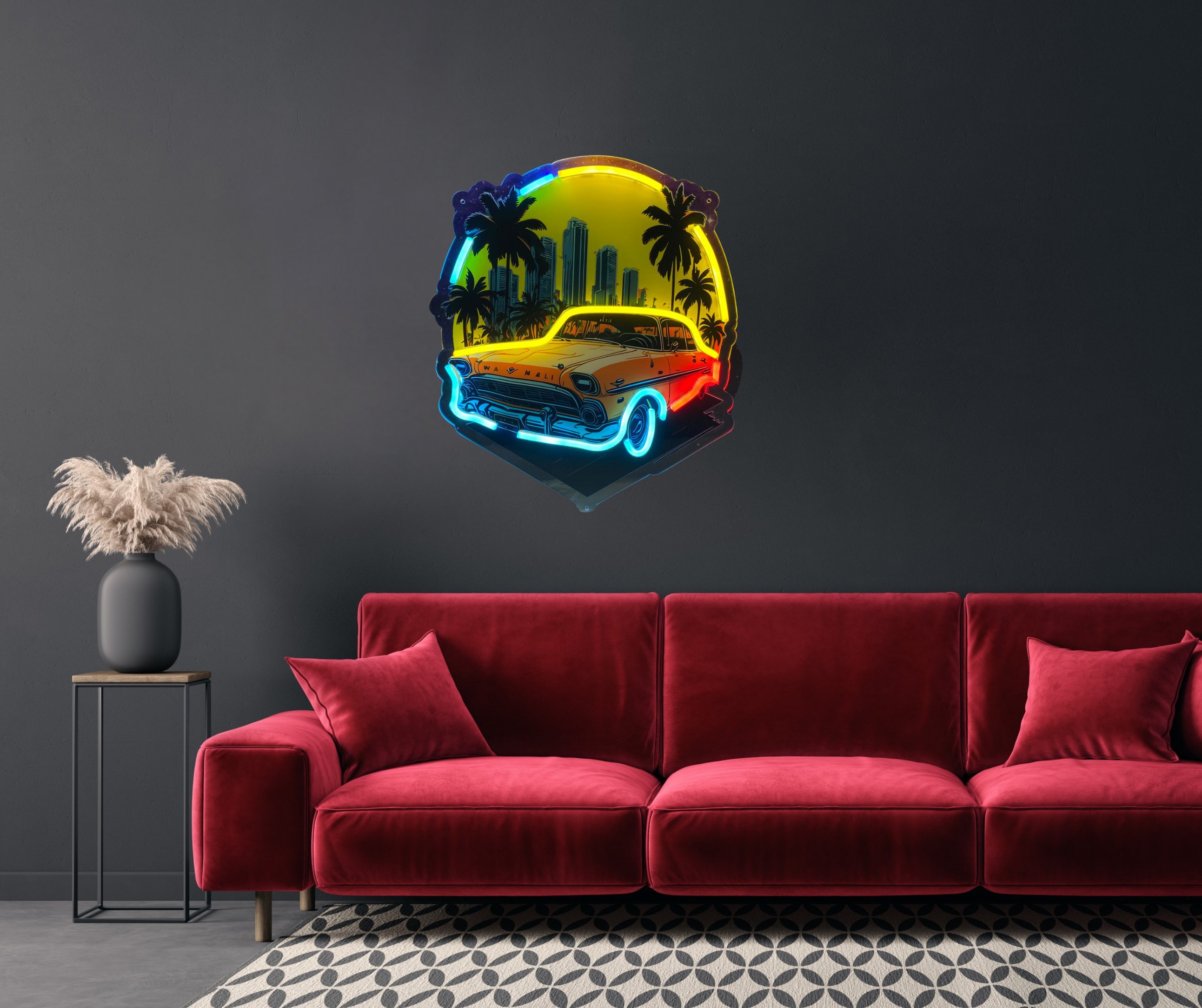 Araba Gün Batımı Neon Lamba | ByLamp