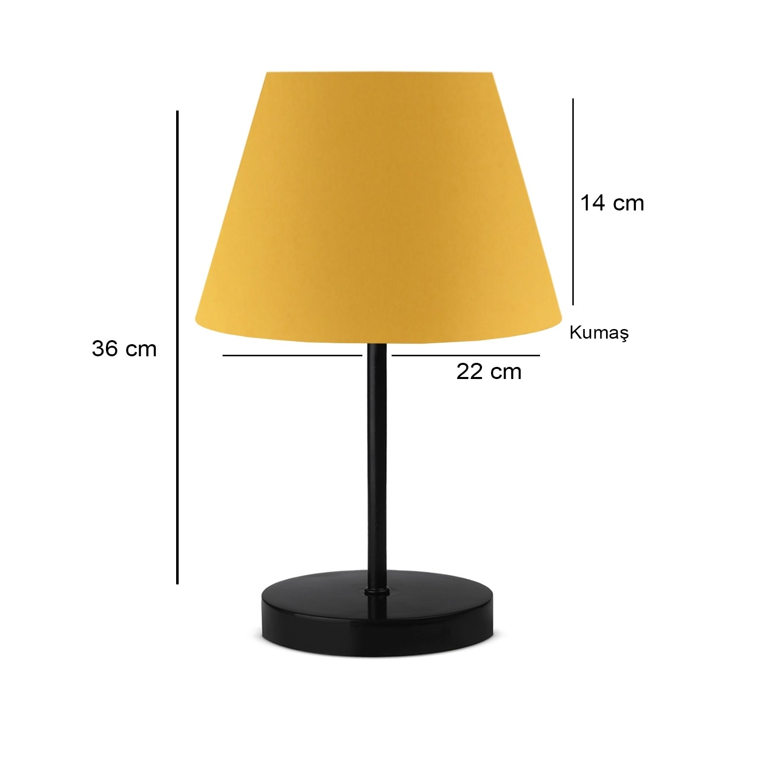 Mustard Fabric Black Body Lampshade | ByLamp