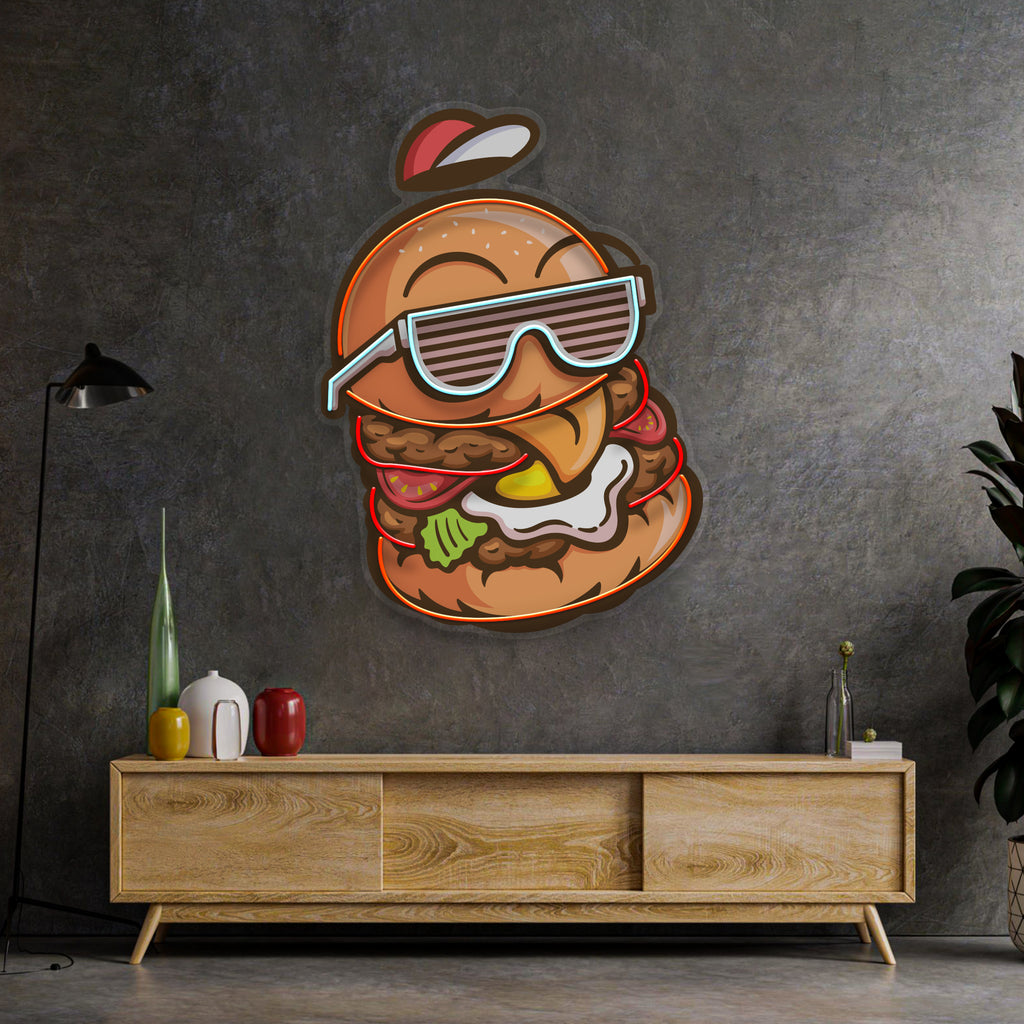 Havalı Hamburger Neon Lamba | ByLamp