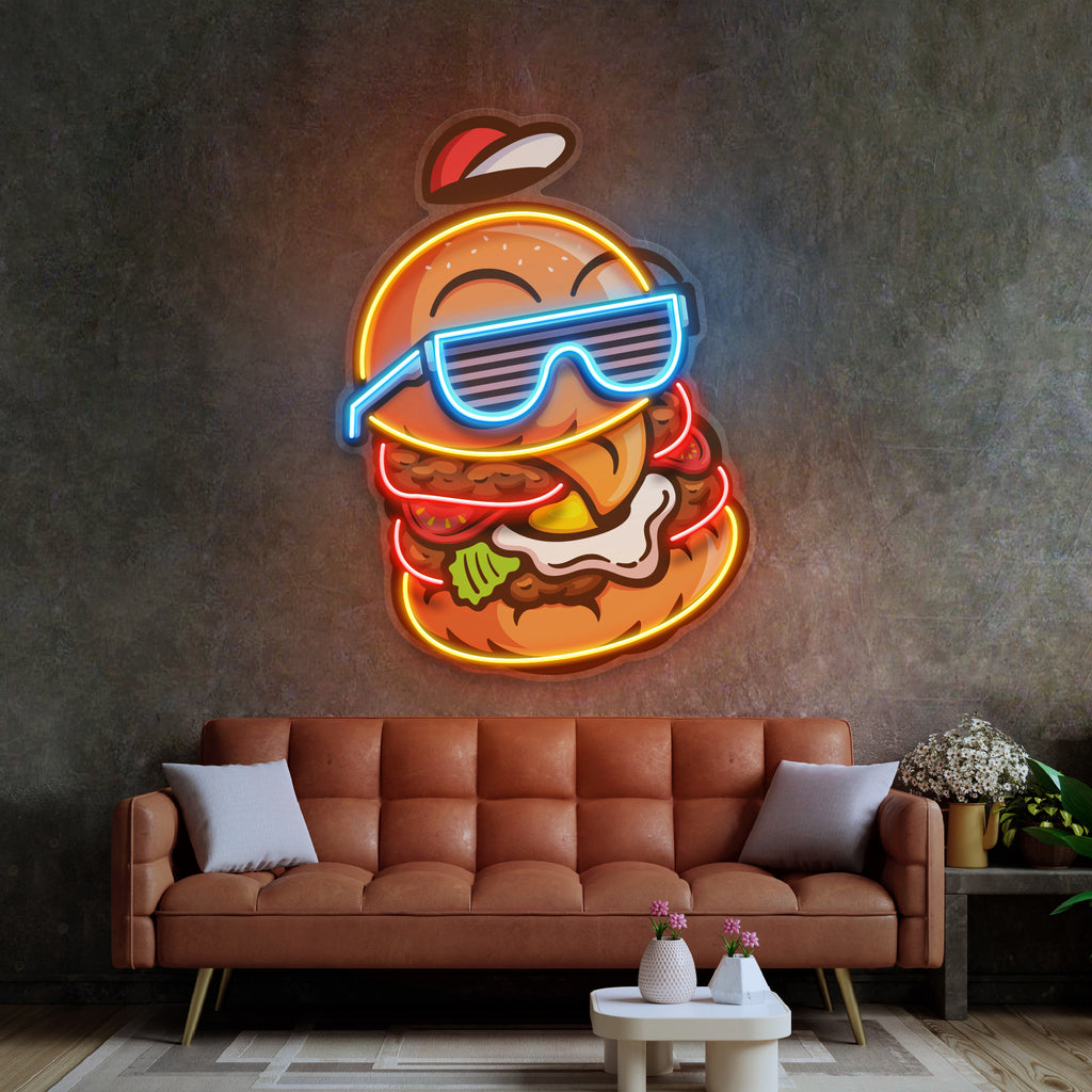 Havalı Hamburger Neon Lamba | ByLamp