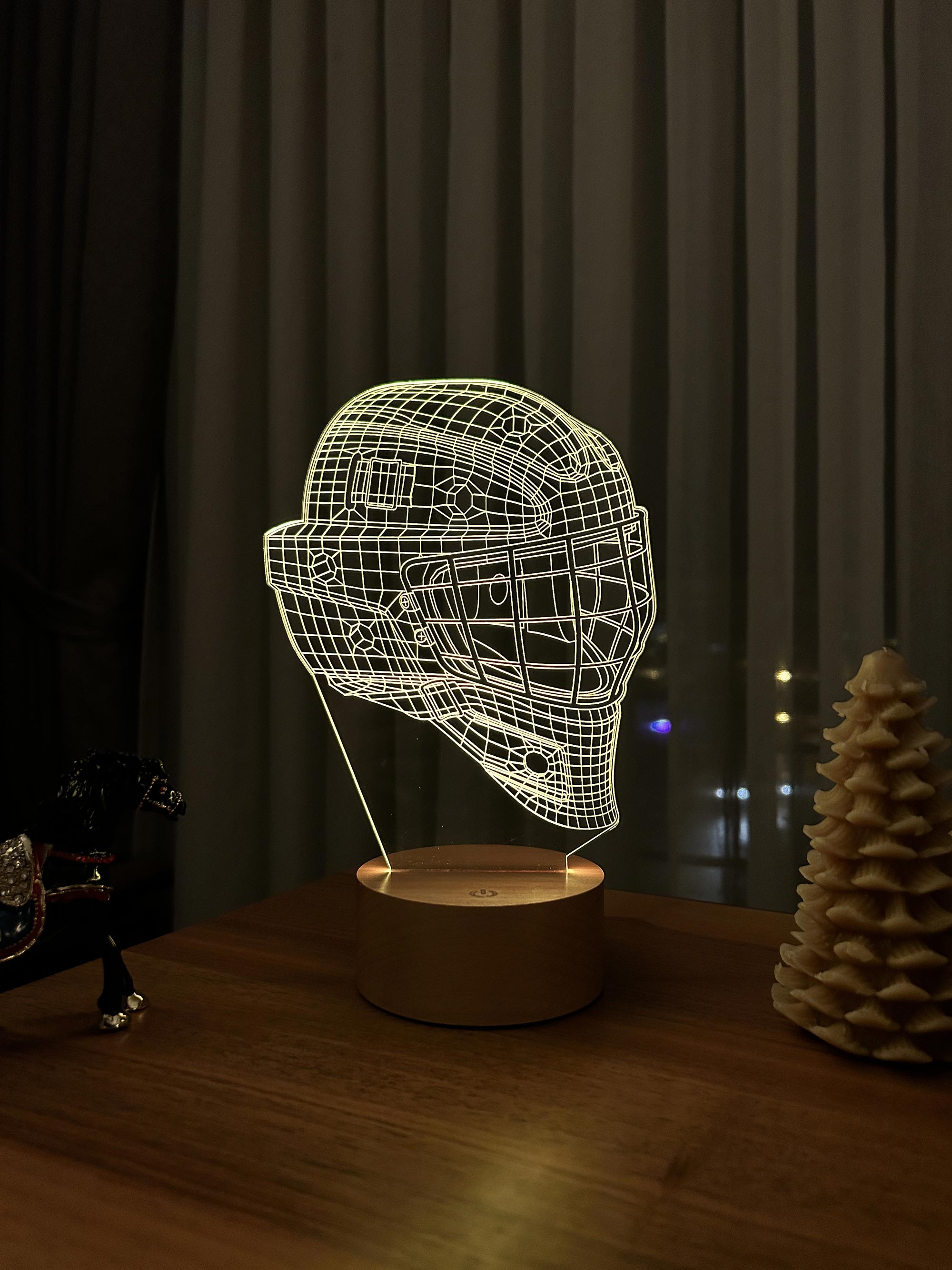 3D ice hockey helmet LED night light
