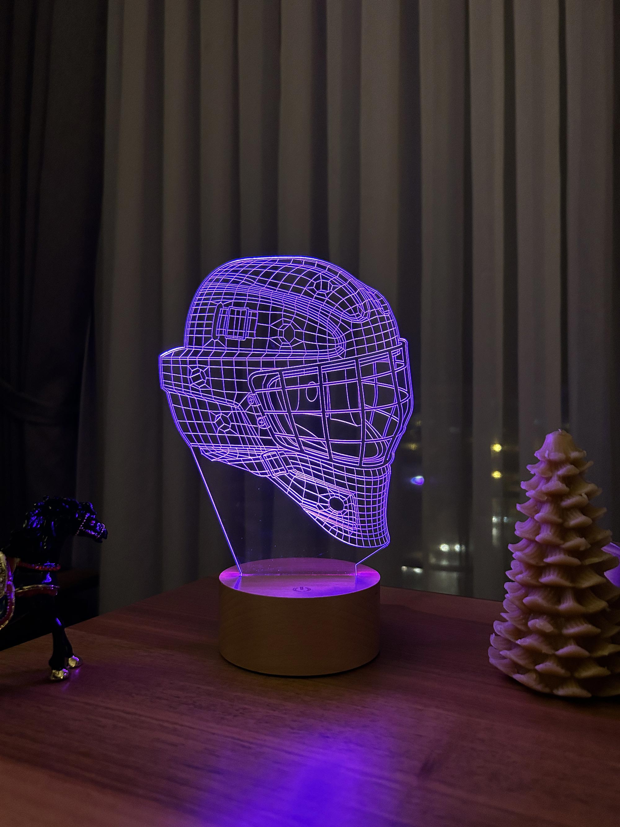 3D ice hockey helmet LED night light