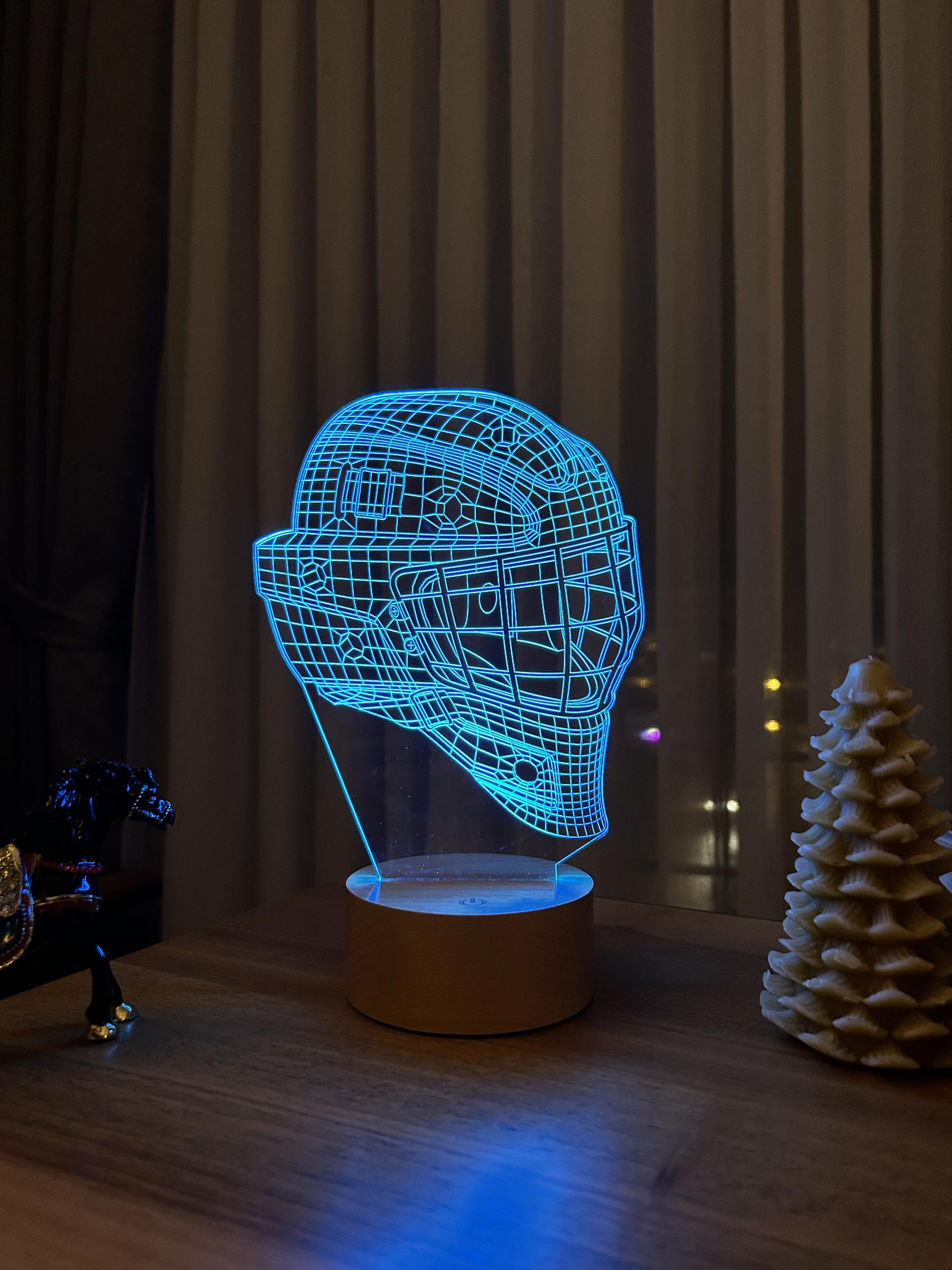 3D ice hockey helmet LED night light