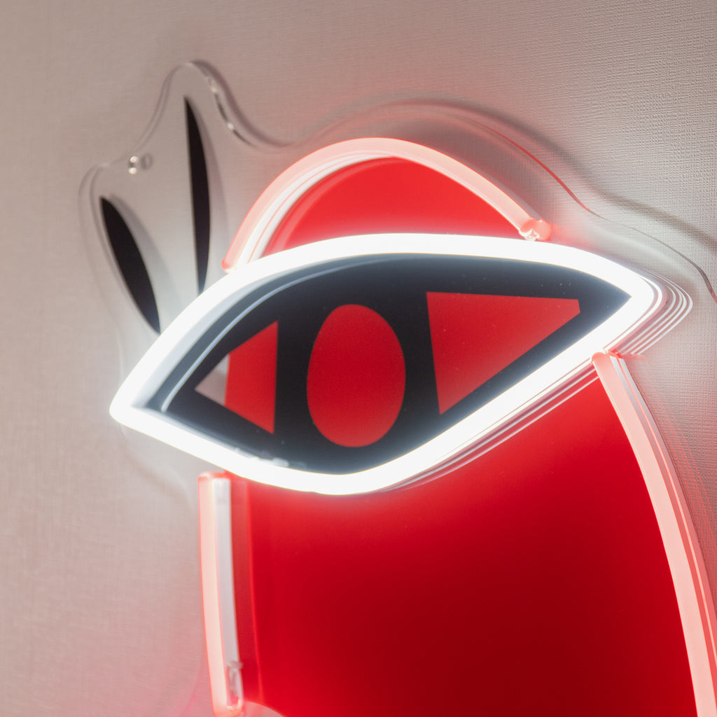 Kalpli Soyut Yüz Neon Lamba | ByLamp