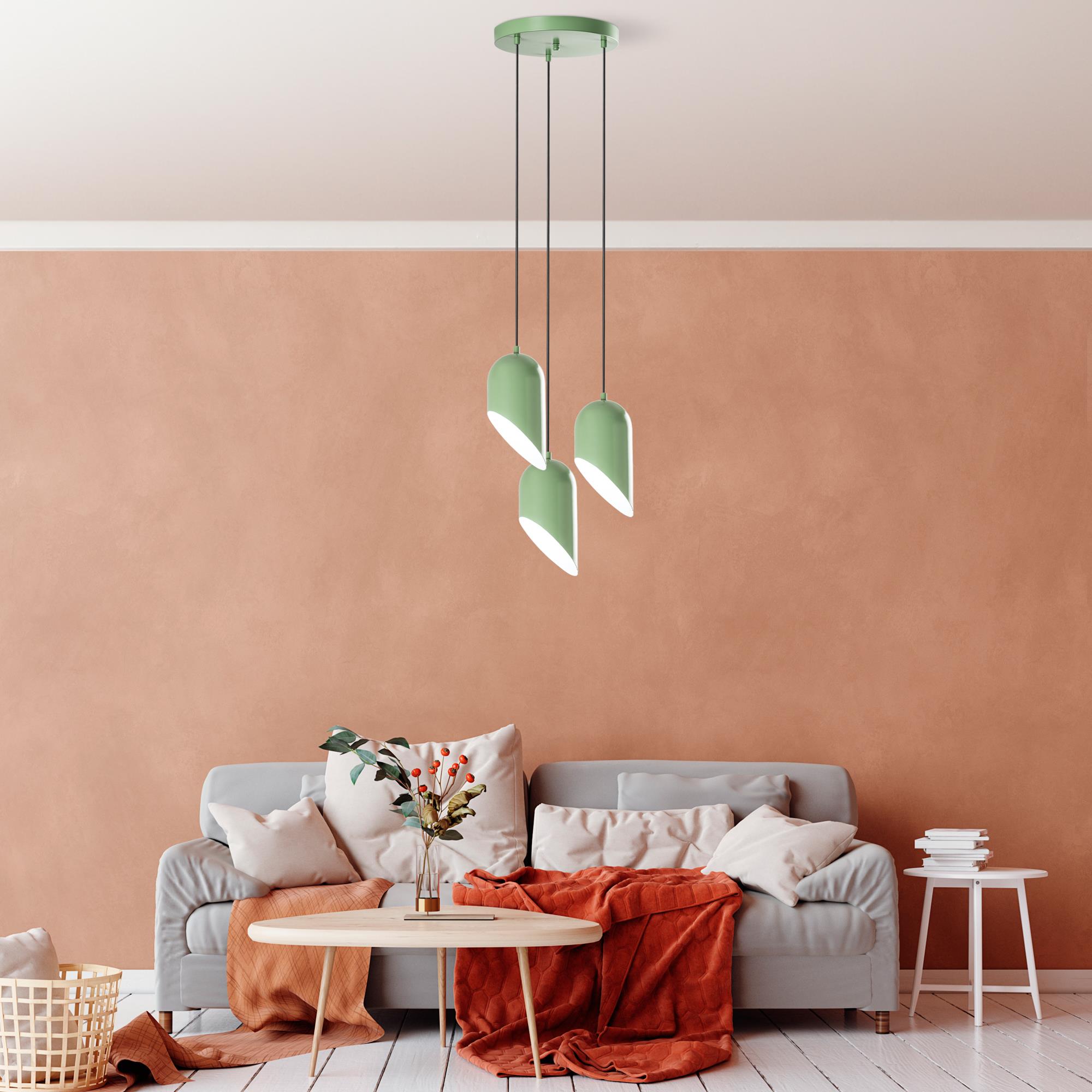 Kesik 6176 3 Mint Yeşili Sıvama Sarkıt Aydınlatma | ByLamp