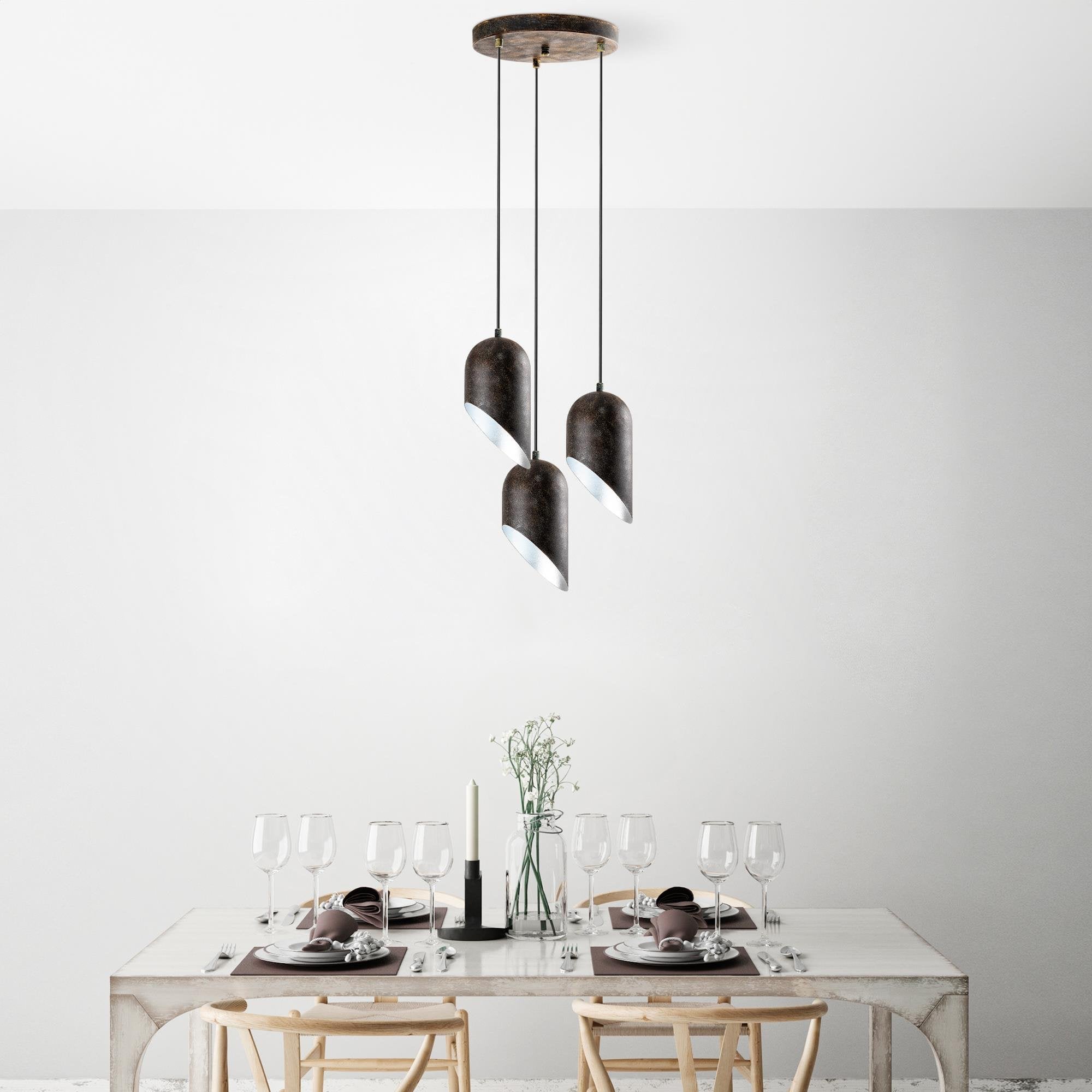 Kesik 6176 3 Retro Sıvama Sarkıt Aydınlatma | ByLamp